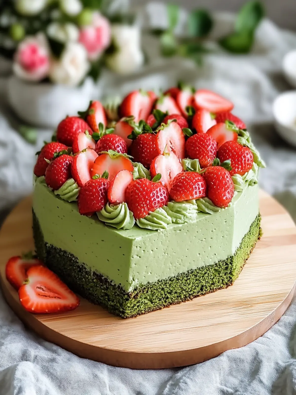 Easy Strawberry Matcha Cake – A Healthy Twist on Dessert! 3 Easy Strawberry Matcha Cake