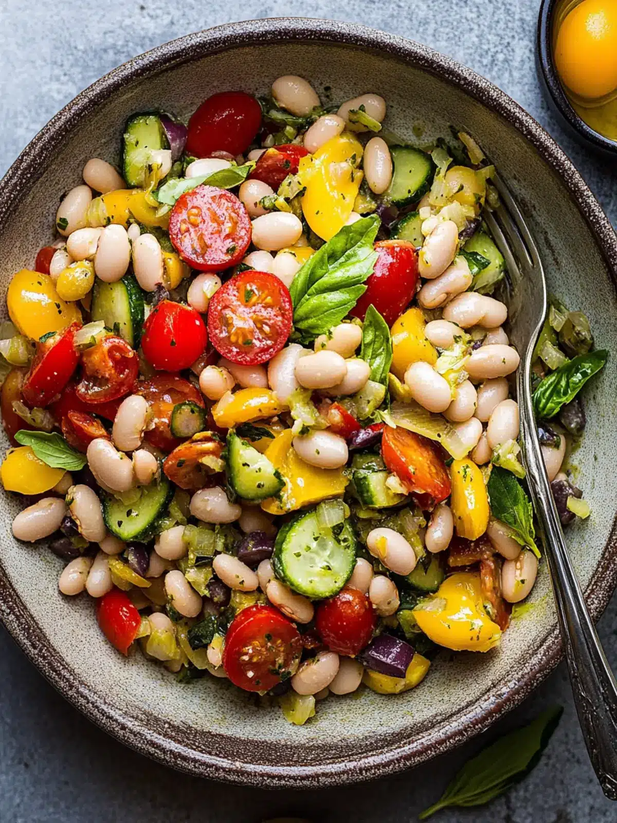 Savor Summer: White Bean Salad with Grilled Veggies Delight 4 White bean salad with summer vegetables