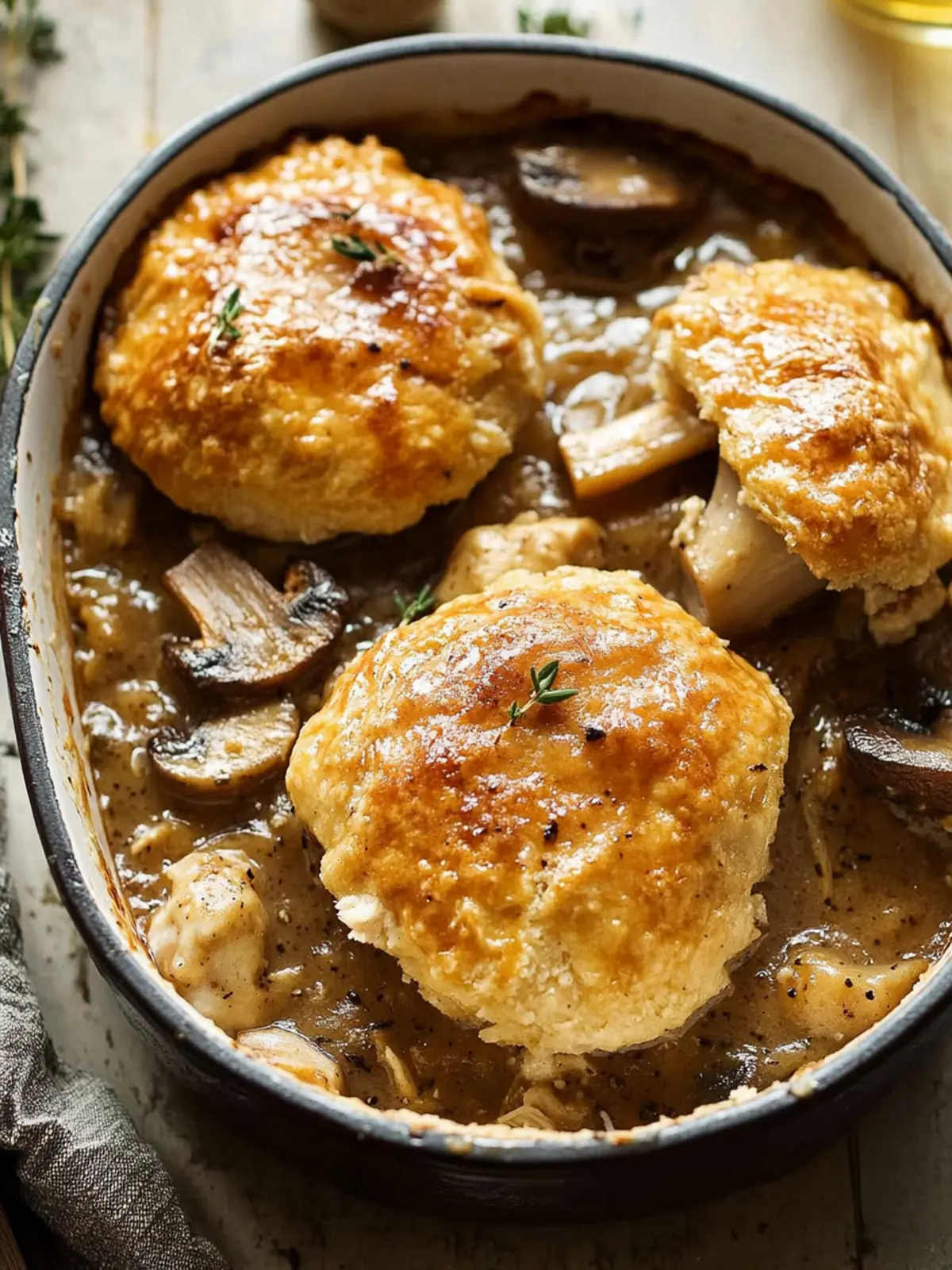 Mouthwatering Mushroom & Chicken Cobbler for Cozy Nights 5 Mushroom & chicken cobbler