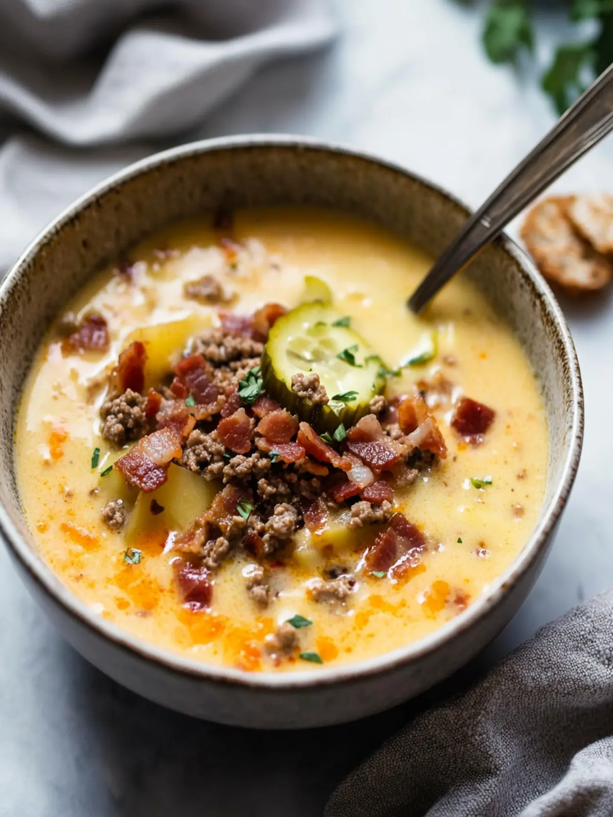 Paleo Bacon Cheeseburger Soup You'll Crave in Every Bite 2 Paleo Bacon Cheeseburger Soup