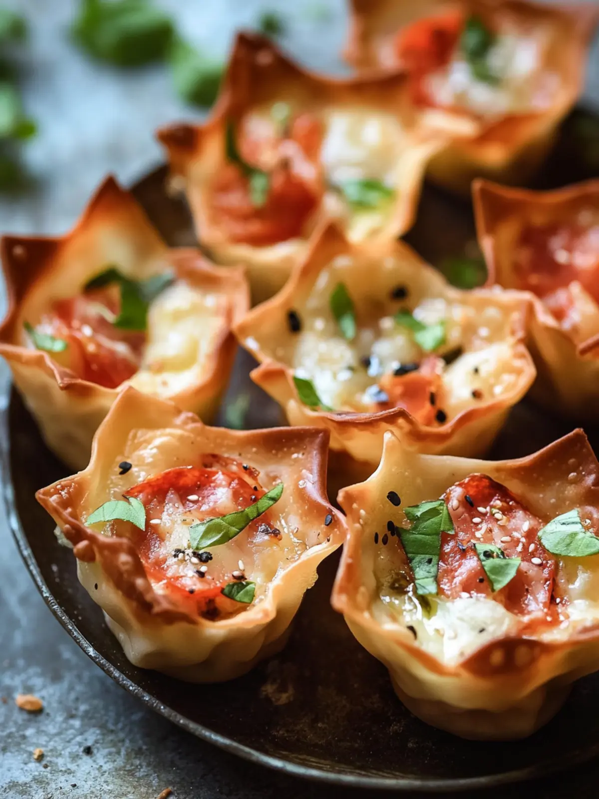 Savory Wonton Pizza Cups: A Fun Twist on Your Favorite Snack 2 Wonton Pizza Cups