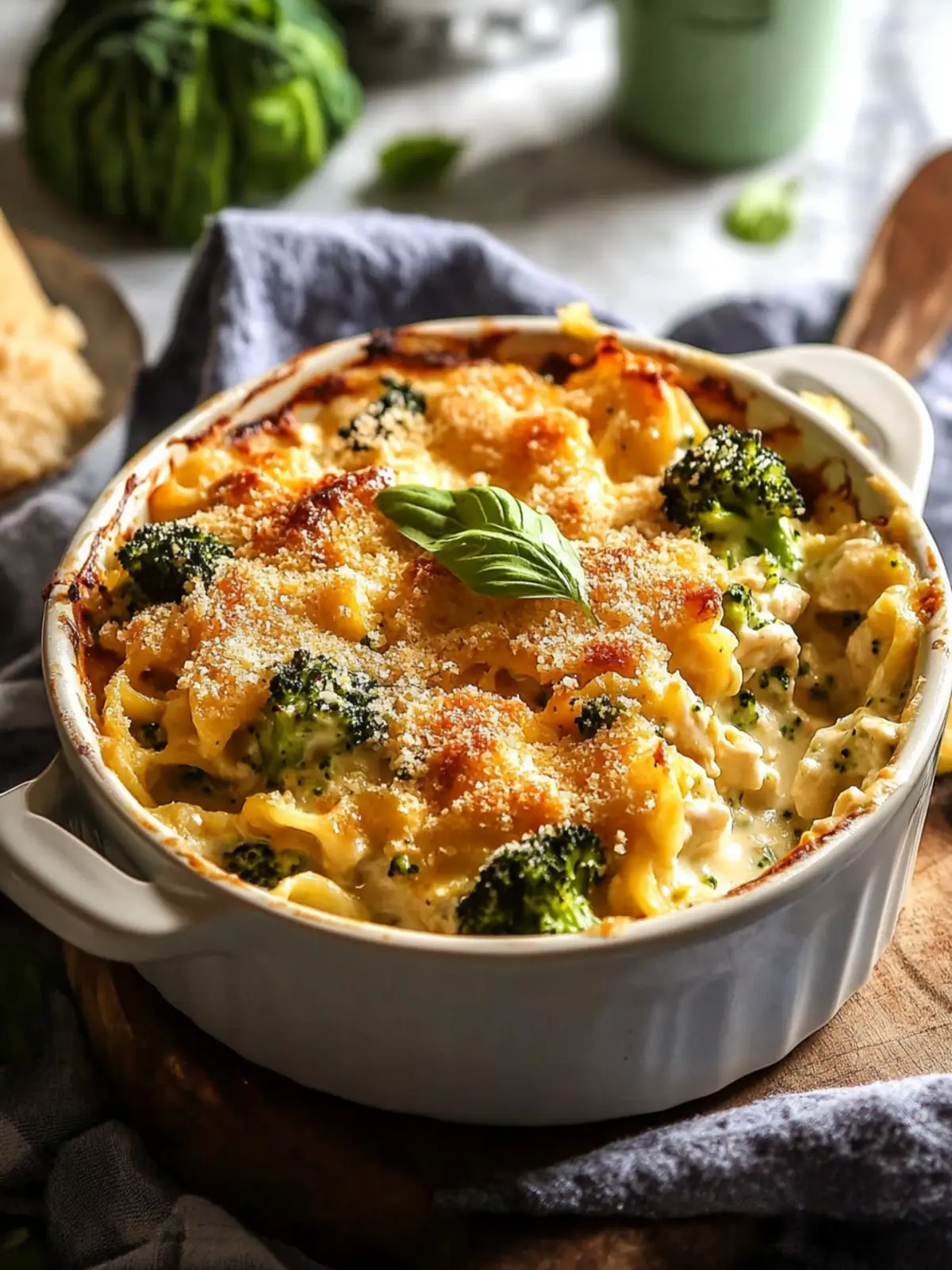 Easy Dump and Bake Chicken Broccoli Alfredo Noodle Casserole 3 Dump and Bake Chicken Broccoli Alfredo Noodle Casserole
