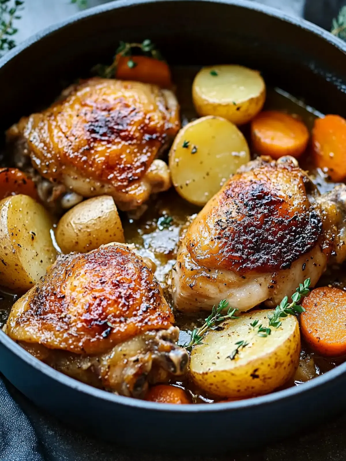 Savory Braised Chicken Thighs with Potatoes and Carrots Delight 4 Braised Chicken Thighs with Potatoes and Carrots