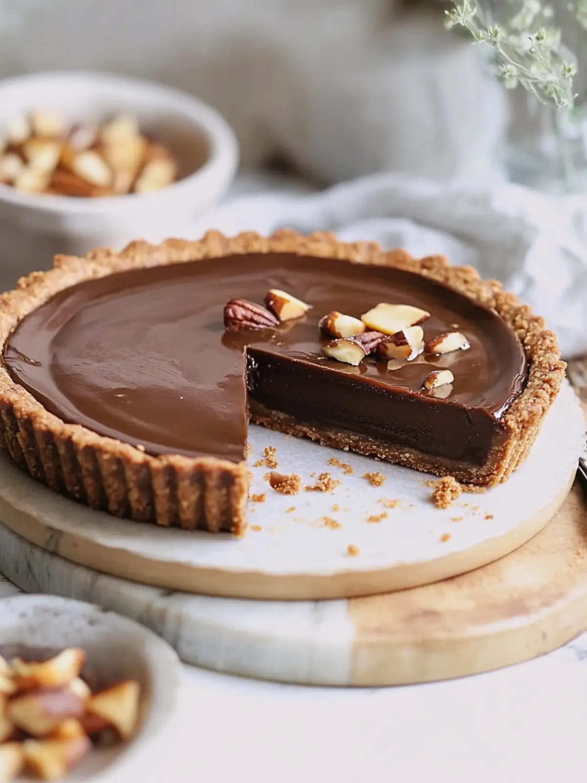 Indulge in Chocolate Tart with Hazelnut Crust and Toffee Bliss 2 chocolate tart with hazelnut crust and toffee butterscotch