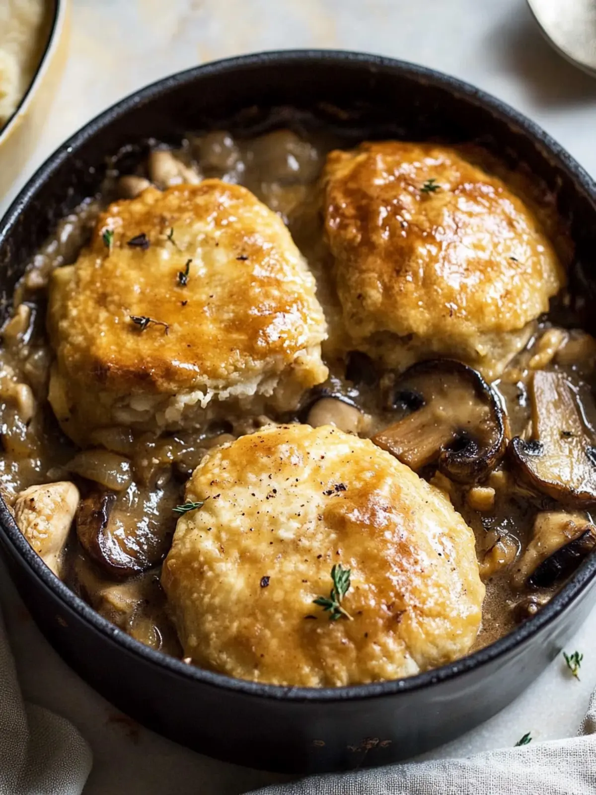 Mouthwatering Mushroom & Chicken Cobbler for Cozy Nights 2 Mushroom & chicken cobbler
