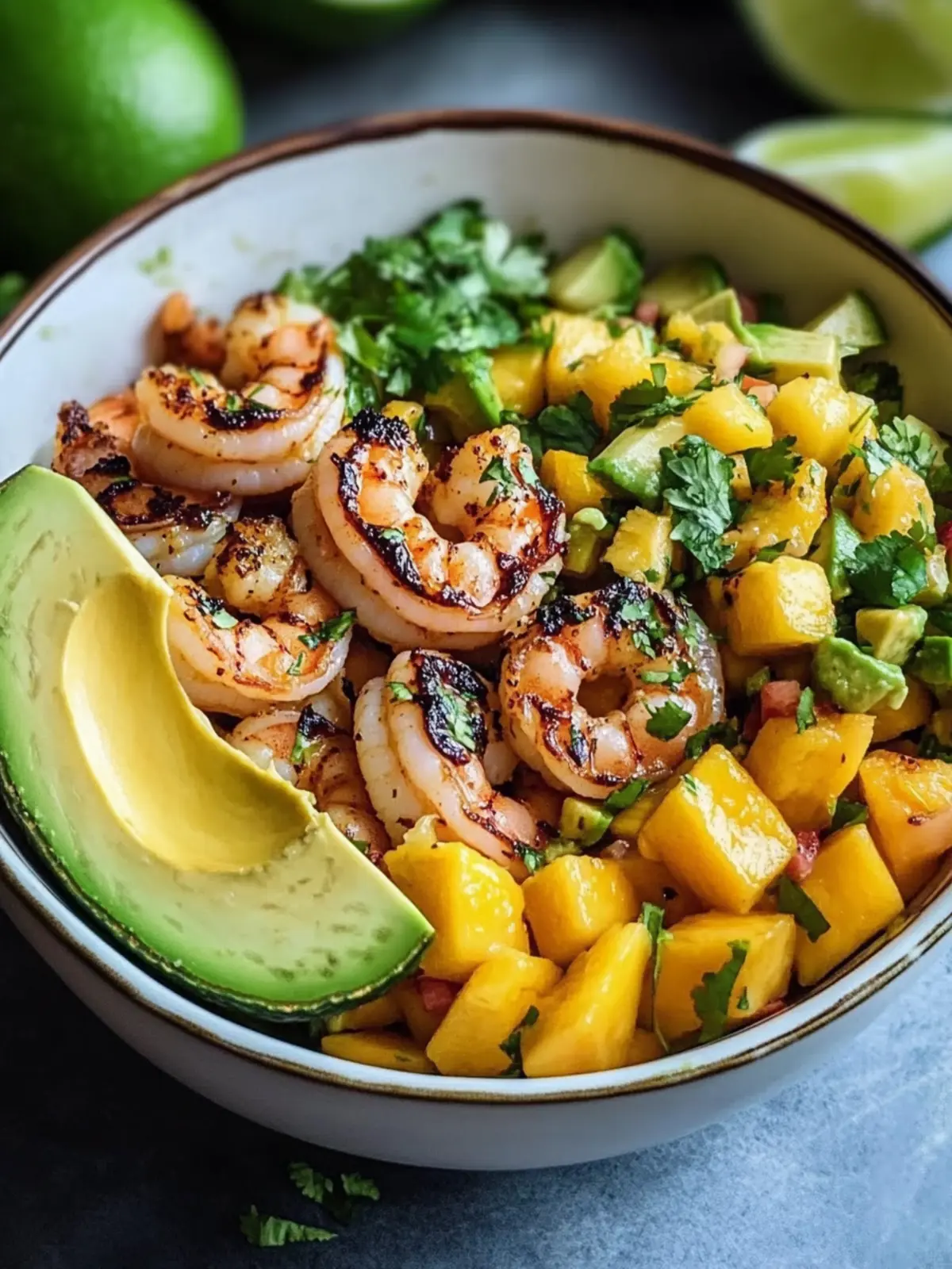 Shrimp and Avocado Bowls with Mango Salsa for Fresh Fiesta Fun 3 Shrimp and Avocado Bowls with Mango Salsa & Lime-Chili Sauce