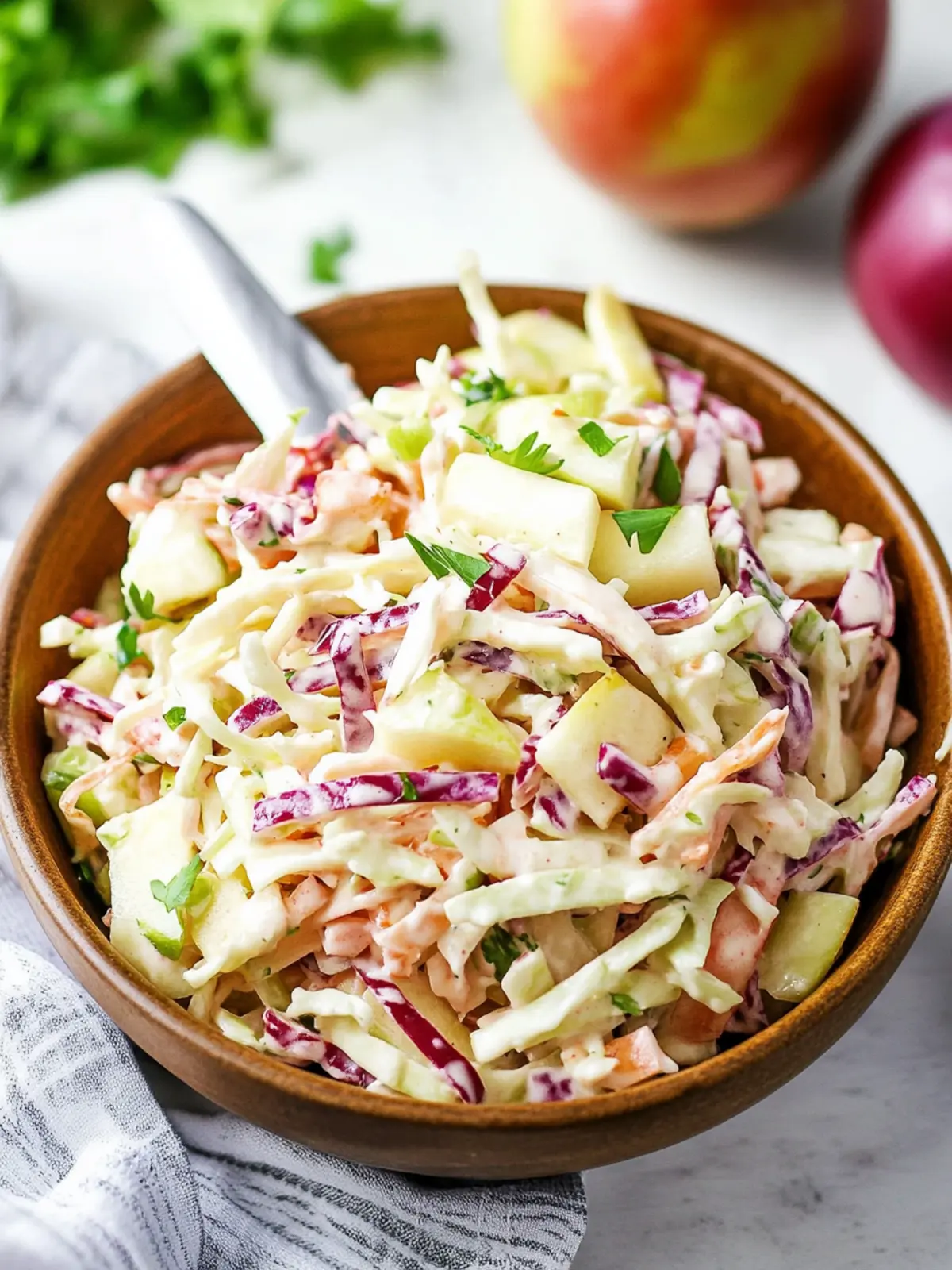 Sweet and Tangy Apple Coleslaw Salad for Perfect Fall Gatherings 3 Sweet and Tangy Apple Coleslaw Salad