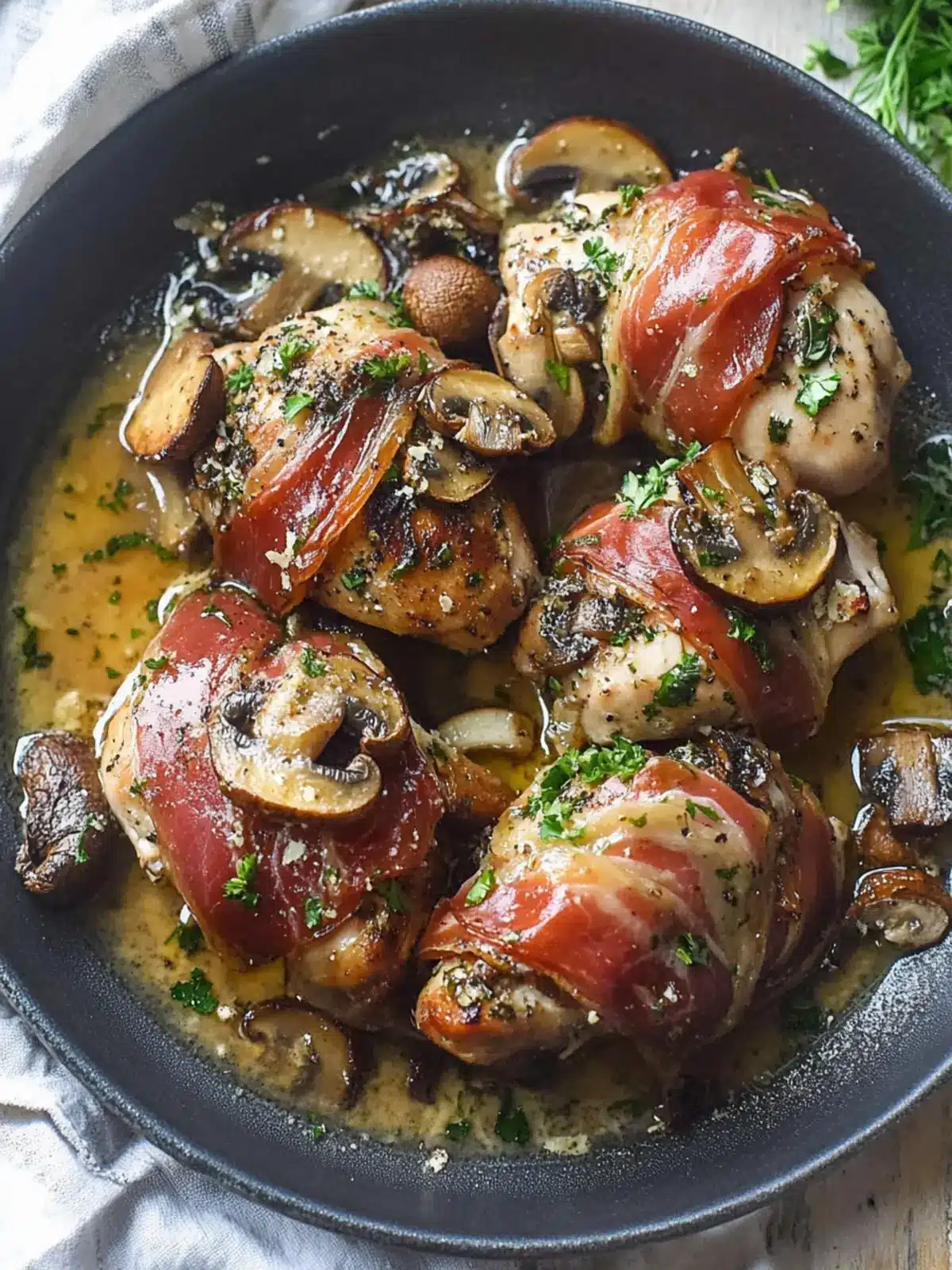 Savor the Flavor: Prosciutto Wrapped Chicken with Mushrooms 3 Prosciutto Wrapped Chicken with Mushrooms