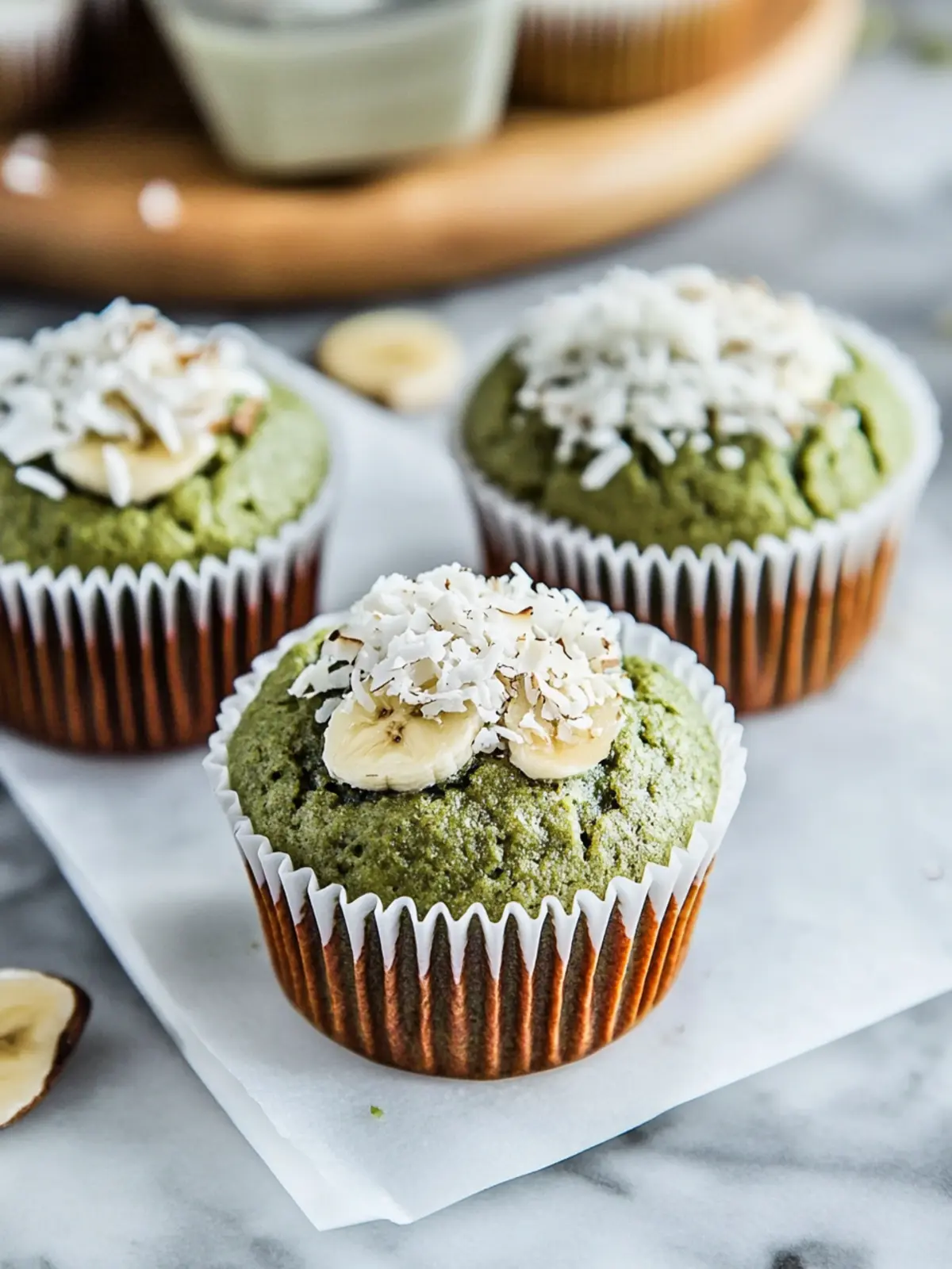 Delicious Healthy Matcha Muffins with Banana and Coconut 4 Healthy Matcha Muffins with Banana and Coconut