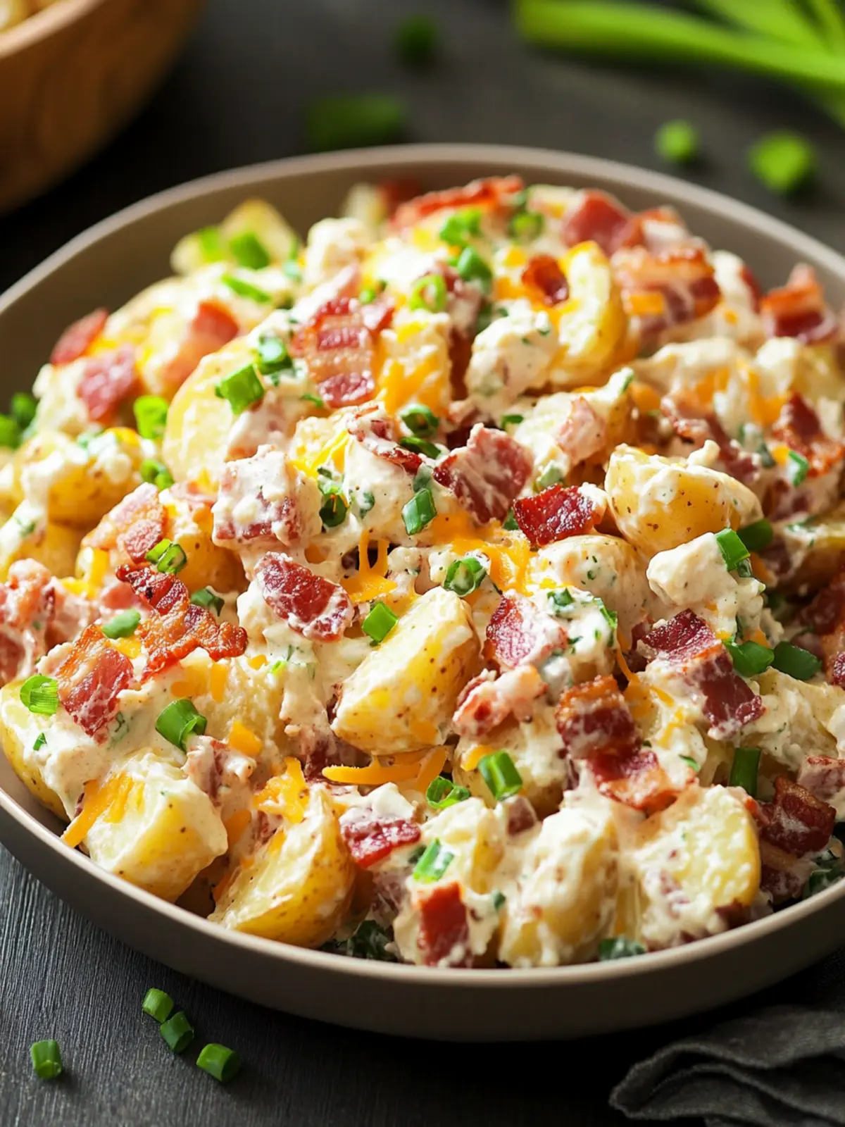 Ultimate Cheddar Bacon Ranch Potato Salad to Wow Your Guests 3 Cheddar Bacon Ranch Potato Salad