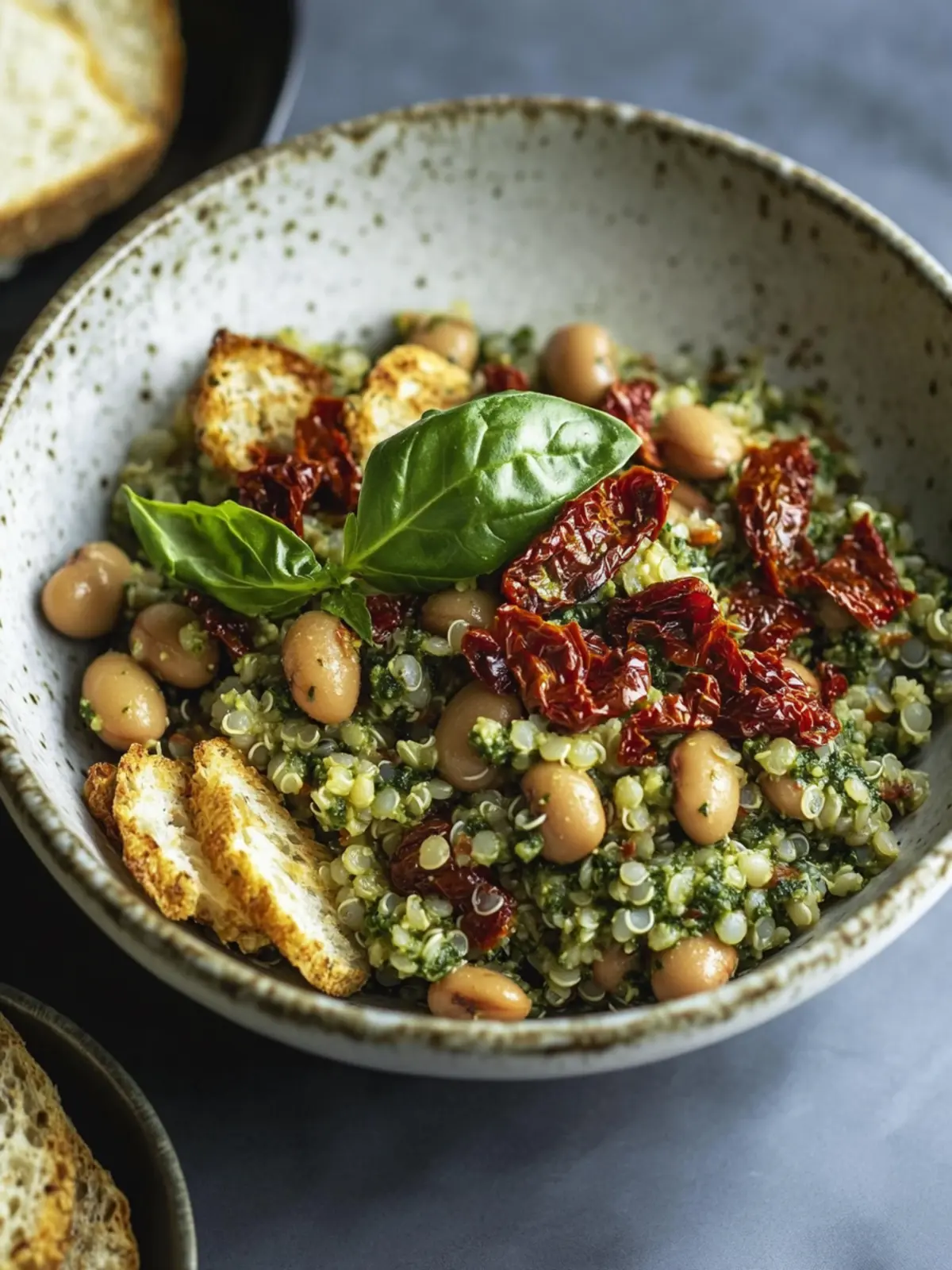 Spinach Pesto Butter Bean Lentil Quinoa Bowls with Sun-Dried Tomatoes Delight 3 Spinach Pesto Butter Bean Lentil Quinoa Bowls with Sun-Dried Tomatoes