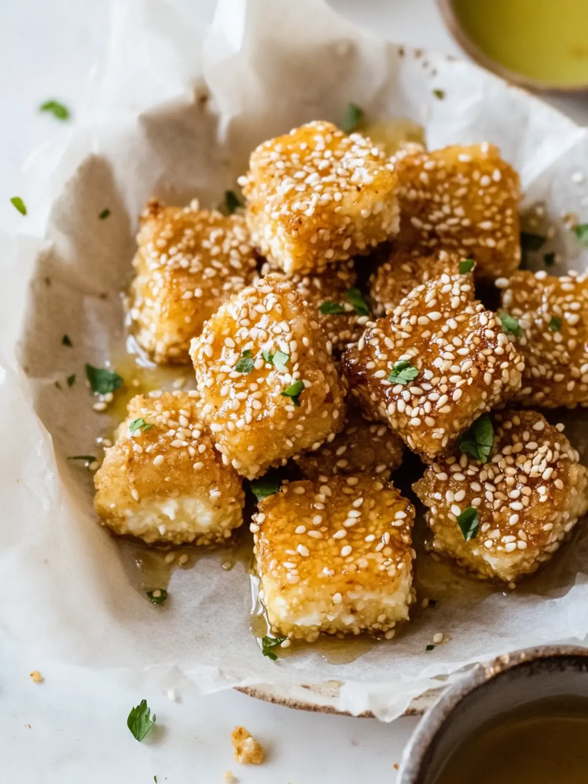 Crispy Fried Feta With Honey And Sesame: Irresistible Delight 4 Fried Feta With Honey And Sesame