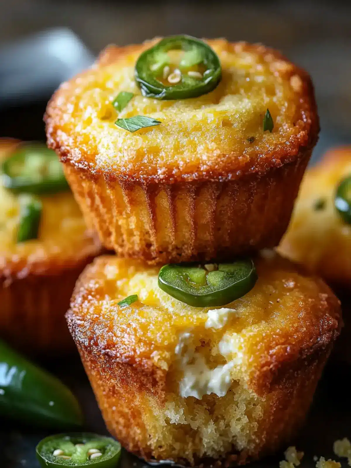 Mouthwatering Jalapeño Cornbread Muffins with Cream Cheese Filling 2 Jalapeño Cornbread Muffins with Cream Cheese Filling