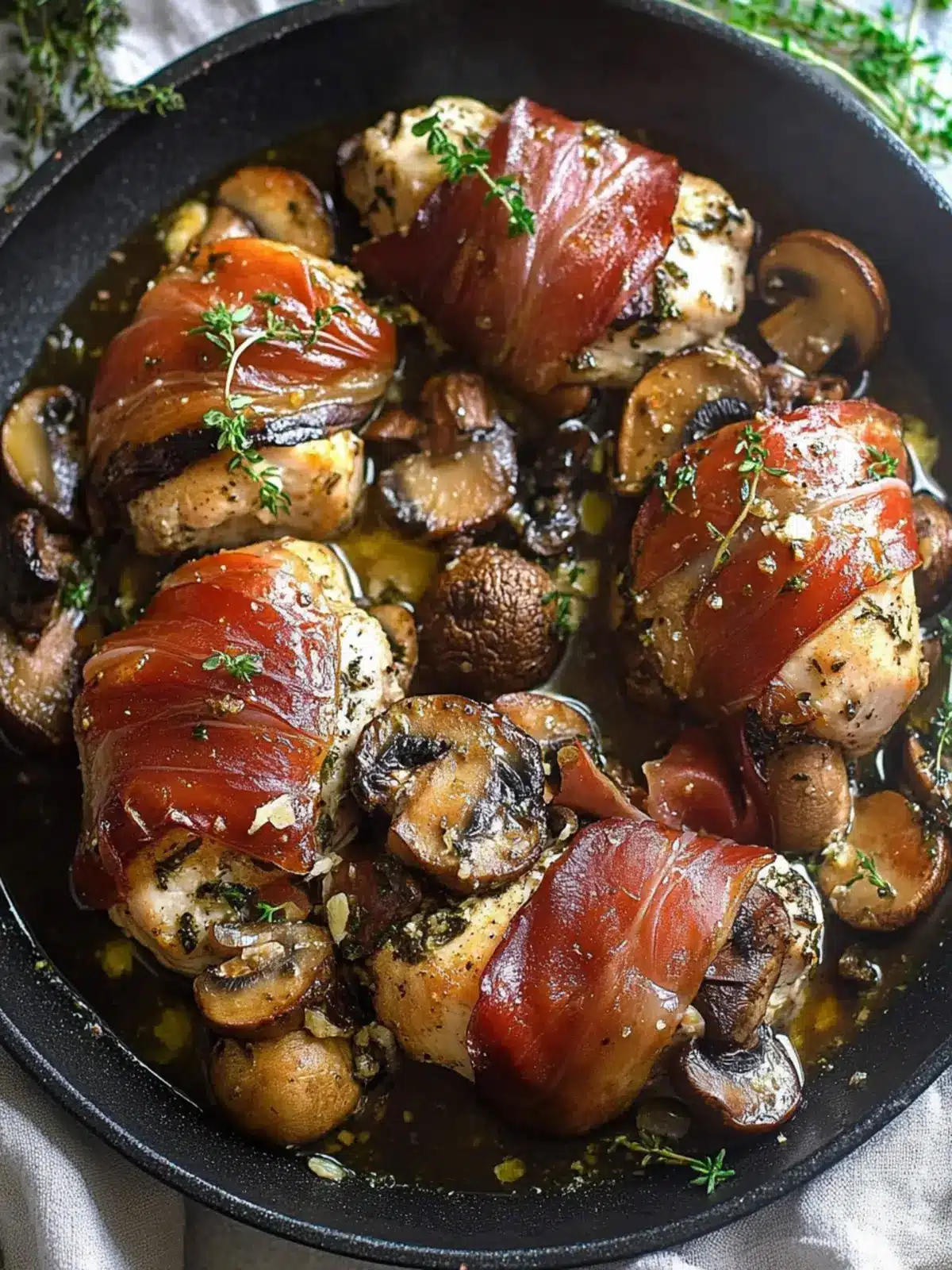 Savor the Flavor: Prosciutto Wrapped Chicken with Mushrooms 5 Prosciutto Wrapped Chicken with Mushrooms
