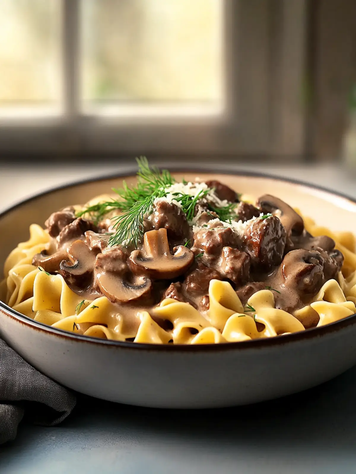 Skillet Beef and Mushroom Stroganoff with Dill Buttered Noodles Made Easy 3 Skillet Beef and Mushroom Stroganoff with Dill Buttered Noodles