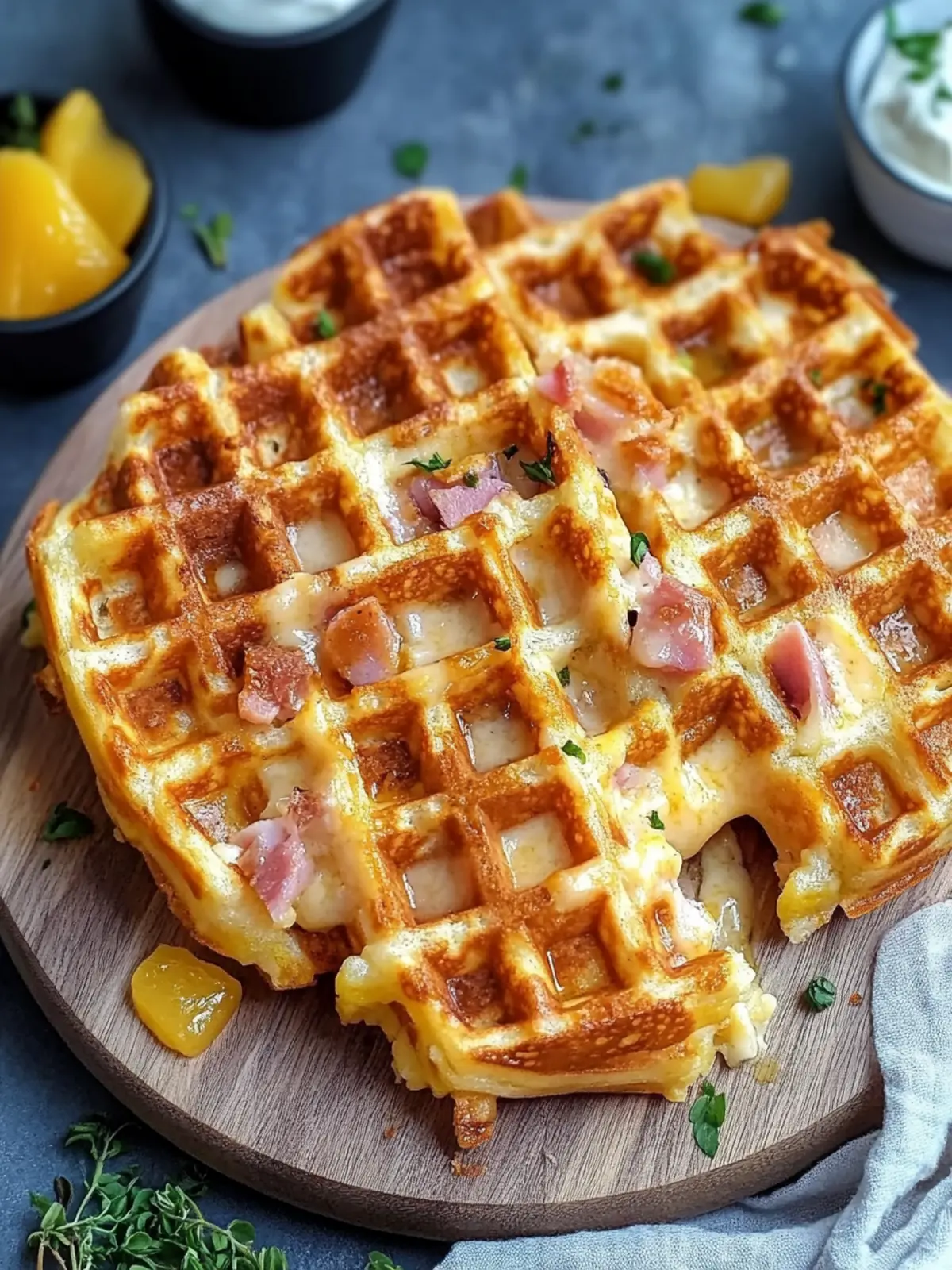 Irresistible Crunchy Ham and Cheese Chaffles You'll Love! 2 Crunchy Ham and Cheese Chaffles