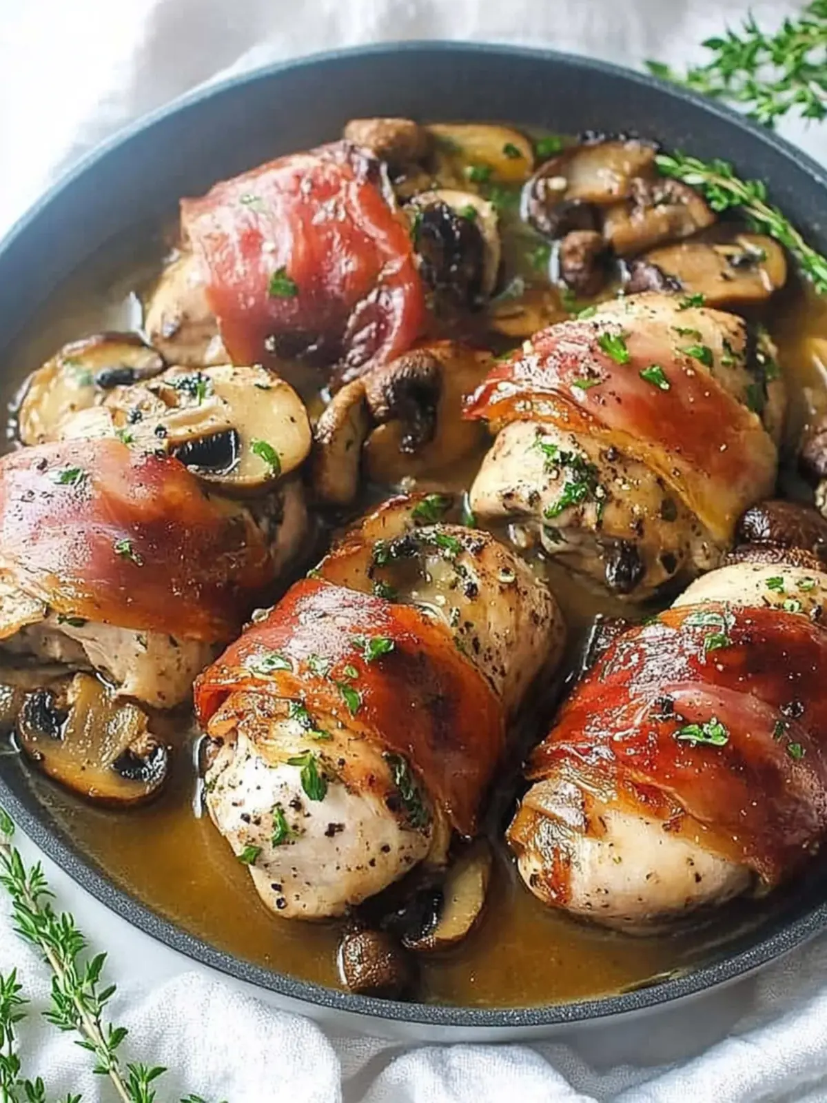 Savor the Flavor: Prosciutto Wrapped Chicken with Mushrooms 4 Prosciutto Wrapped Chicken with Mushrooms