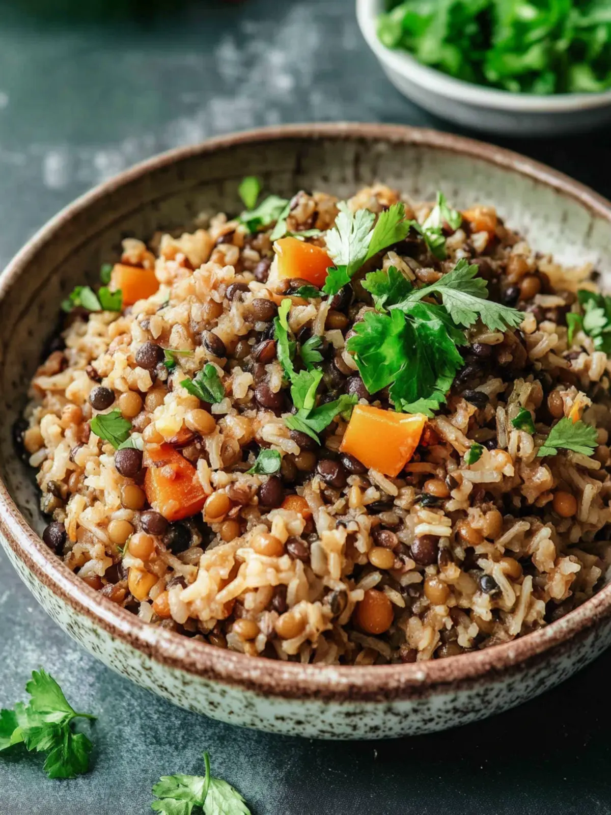 Savory One Pot Mujadara: Comfort Food in 70 Minutes! 2 One Pot Mujadara (Middle Eastern Lentils and Rice)