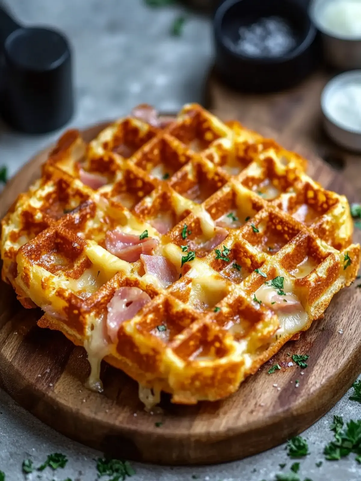 Irresistible Crunchy Ham and Cheese Chaffles You'll Love! 3 Crunchy Ham and Cheese Chaffles