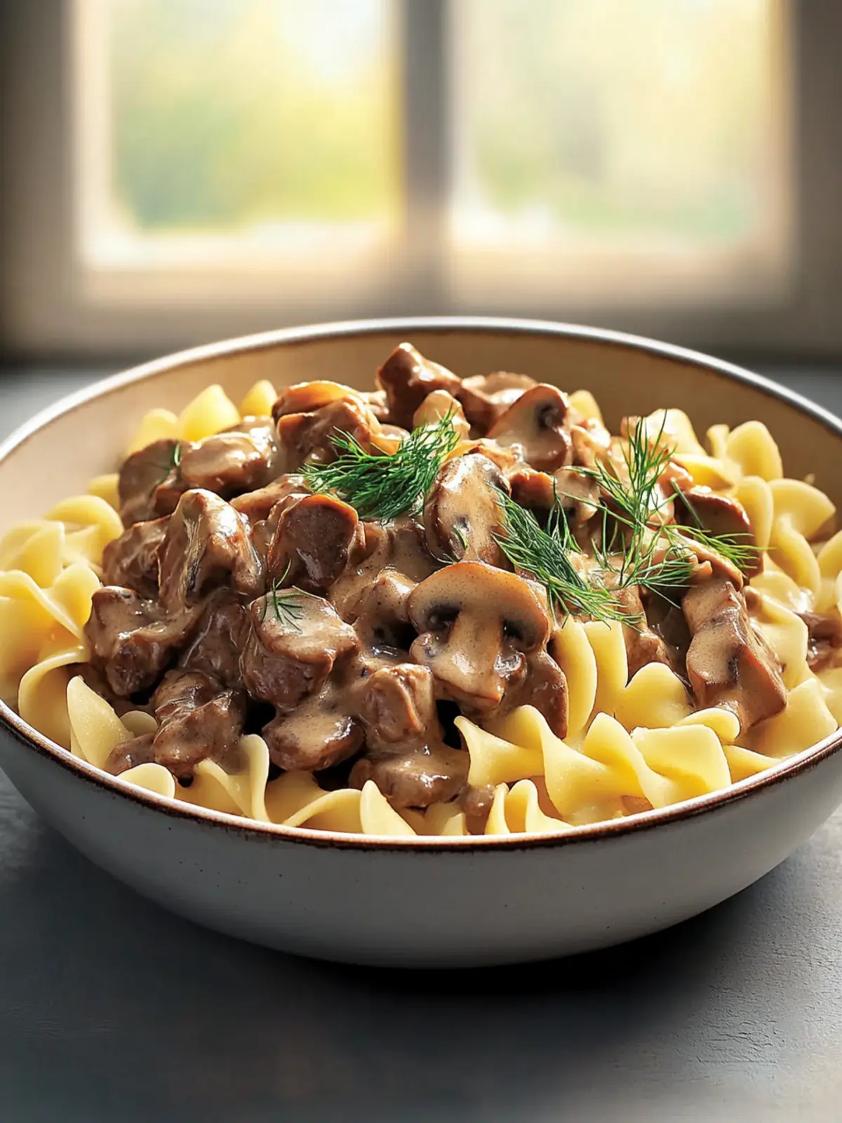 Skillet Beef and Mushroom Stroganoff with Dill Buttered Noodles Made Easy 2 Skillet Beef and Mushroom Stroganoff with Dill Buttered Noodles