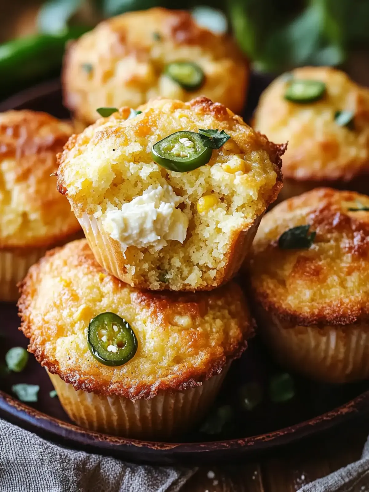 Mouthwatering Jalapeño Cornbread Muffins with Cream Cheese Filling 4 Jalapeño Cornbread Muffins with Cream Cheese Filling