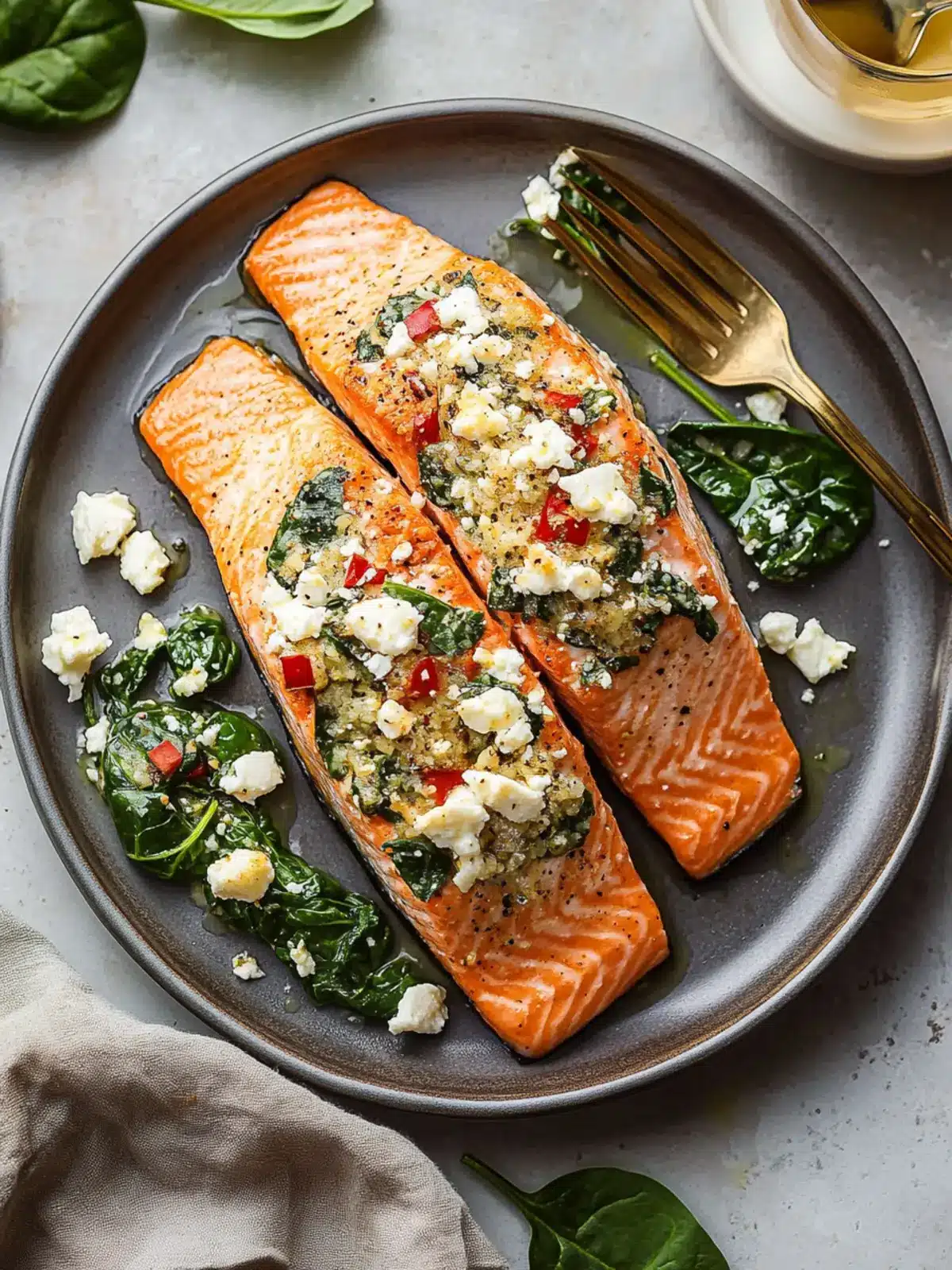 Stuffed Salmon with Spinach & Feta for Quick Mediterranean Bliss 4 Stuffed Salmon With Spinach & Feta