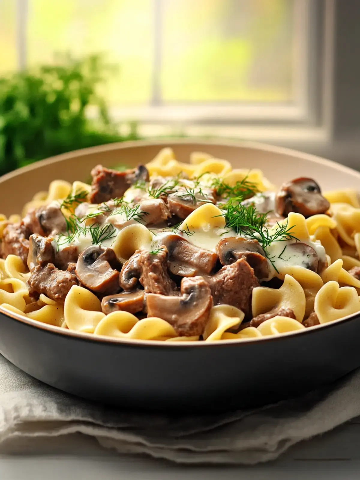 Skillet Beef and Mushroom Stroganoff with Dill Buttered Noodles Made Easy 5 Skillet Beef and Mushroom Stroganoff with Dill Buttered Noodles