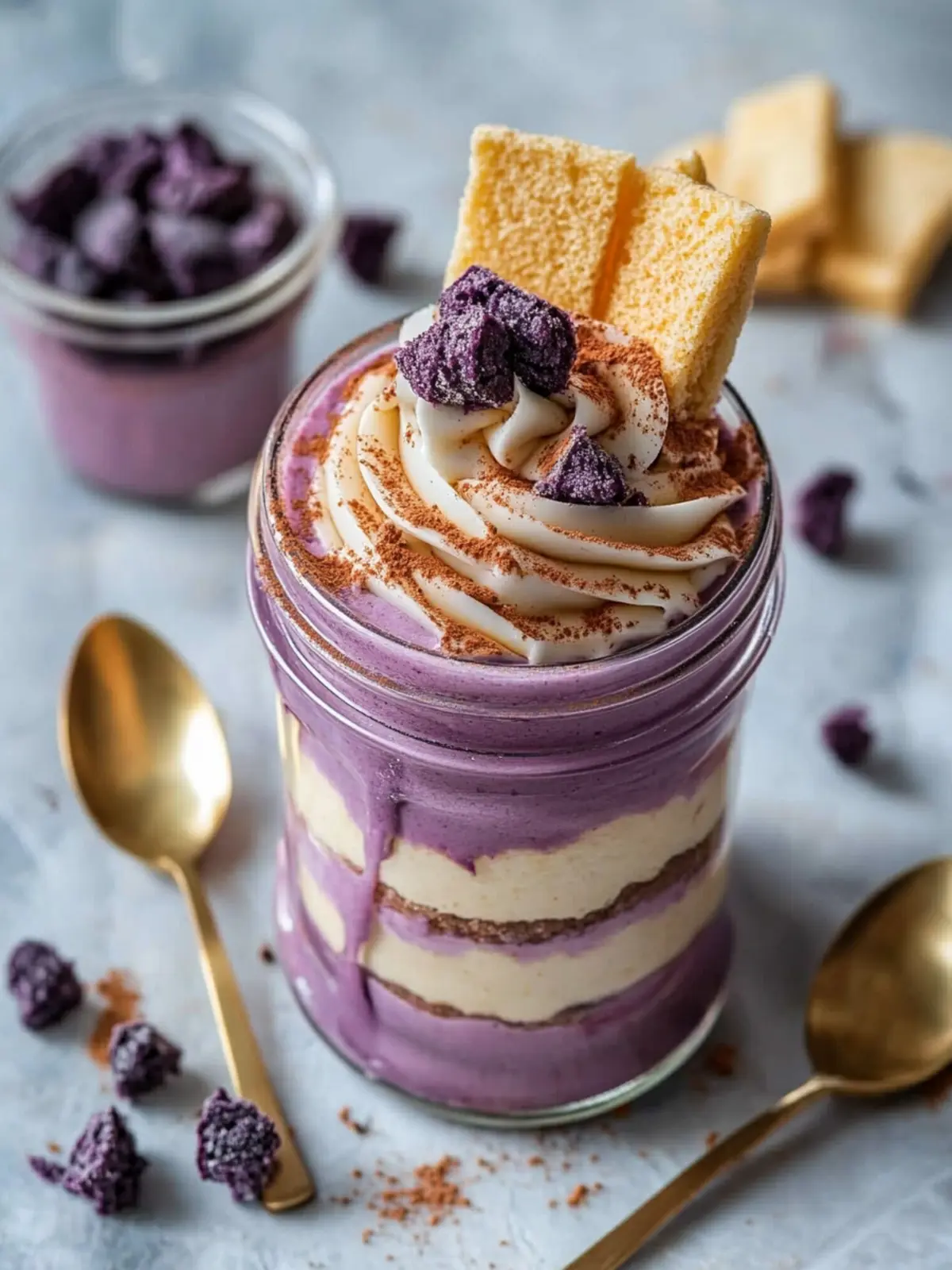 Creamy Ube Tiramisu in a Jar: No-Bake Delight in 20 Minutes 5 Ube Tiramisu in a Jar