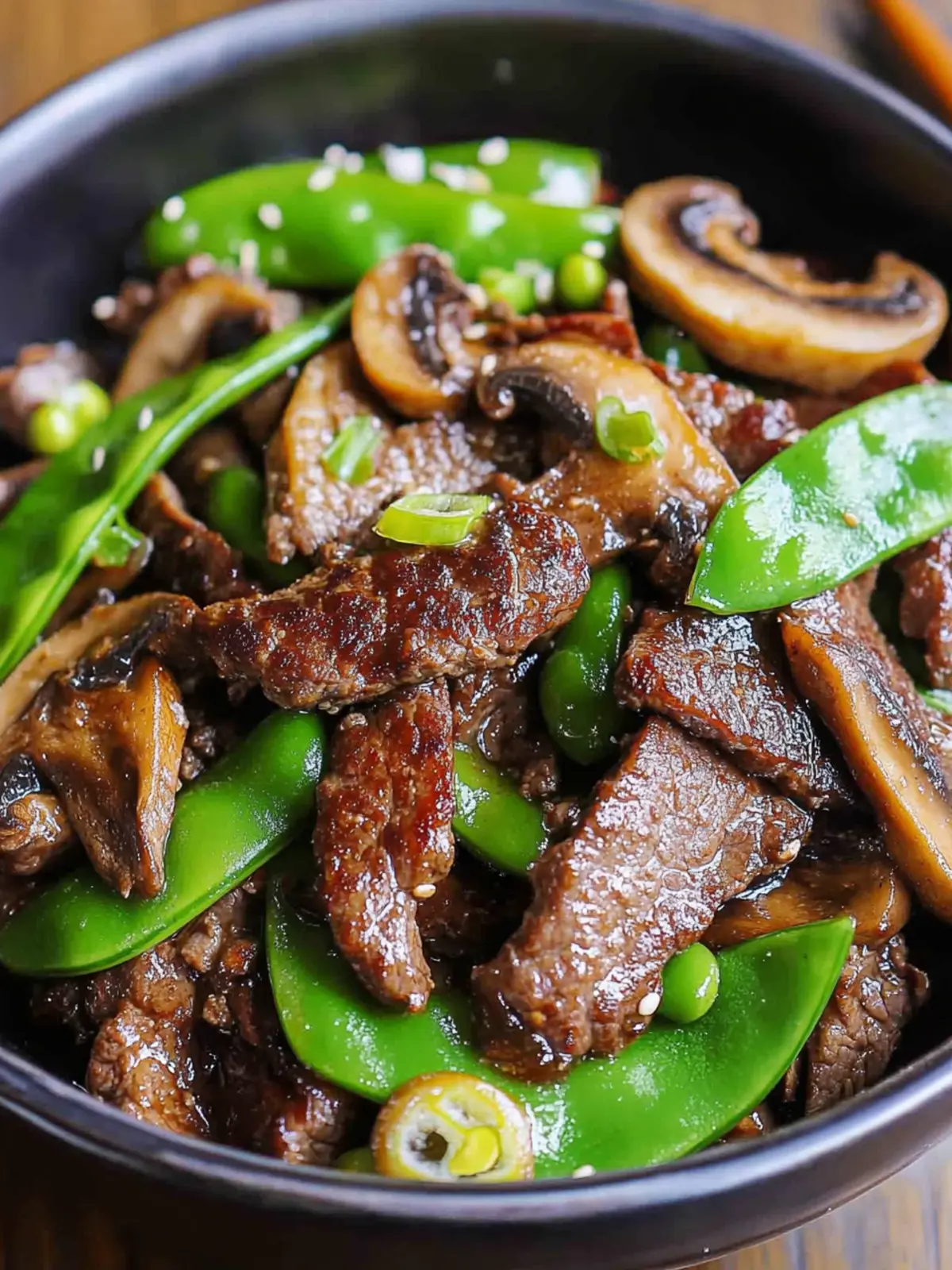 Savor Asian Beef with Mushrooms and Snow Peas Tonight 5 Asian Beef with Mushrooms and Snow Peas