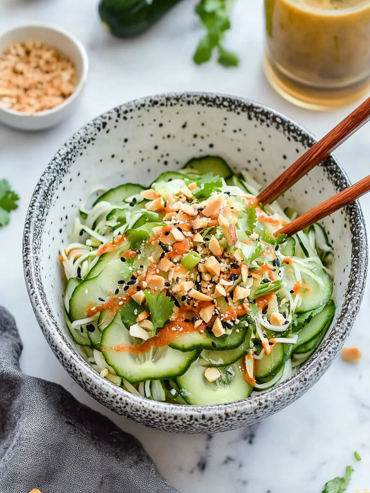 Asian Cucumber Noodle Salad with Creamy Ginger Almond Dressing 5 Asian Cucumber Noodle Salad with Ginger Almond Dressing