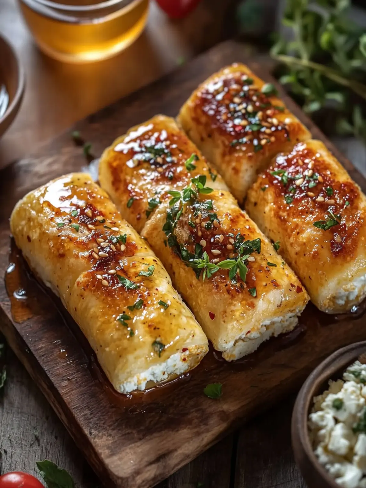 Oven Baked Feta Rolls with Chili Honey: A Flavorful Delight 5 Oven Baked Feta Rolls with Chili Honey