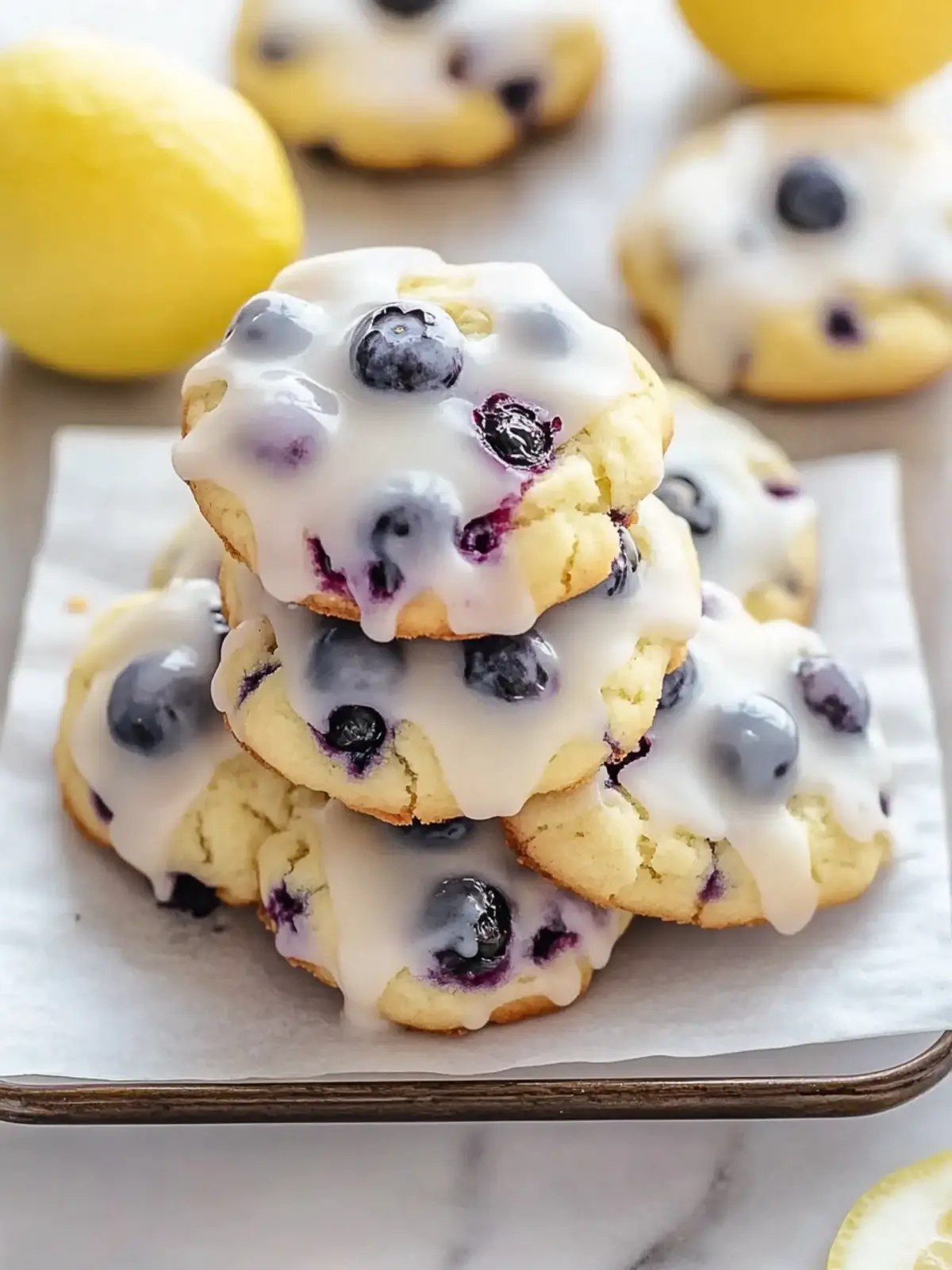 Healthy Blueberry Cookies with Zesty Lemon Glaze Recipe 4 Healthy Blueberry Cookies with Lemon Glaze