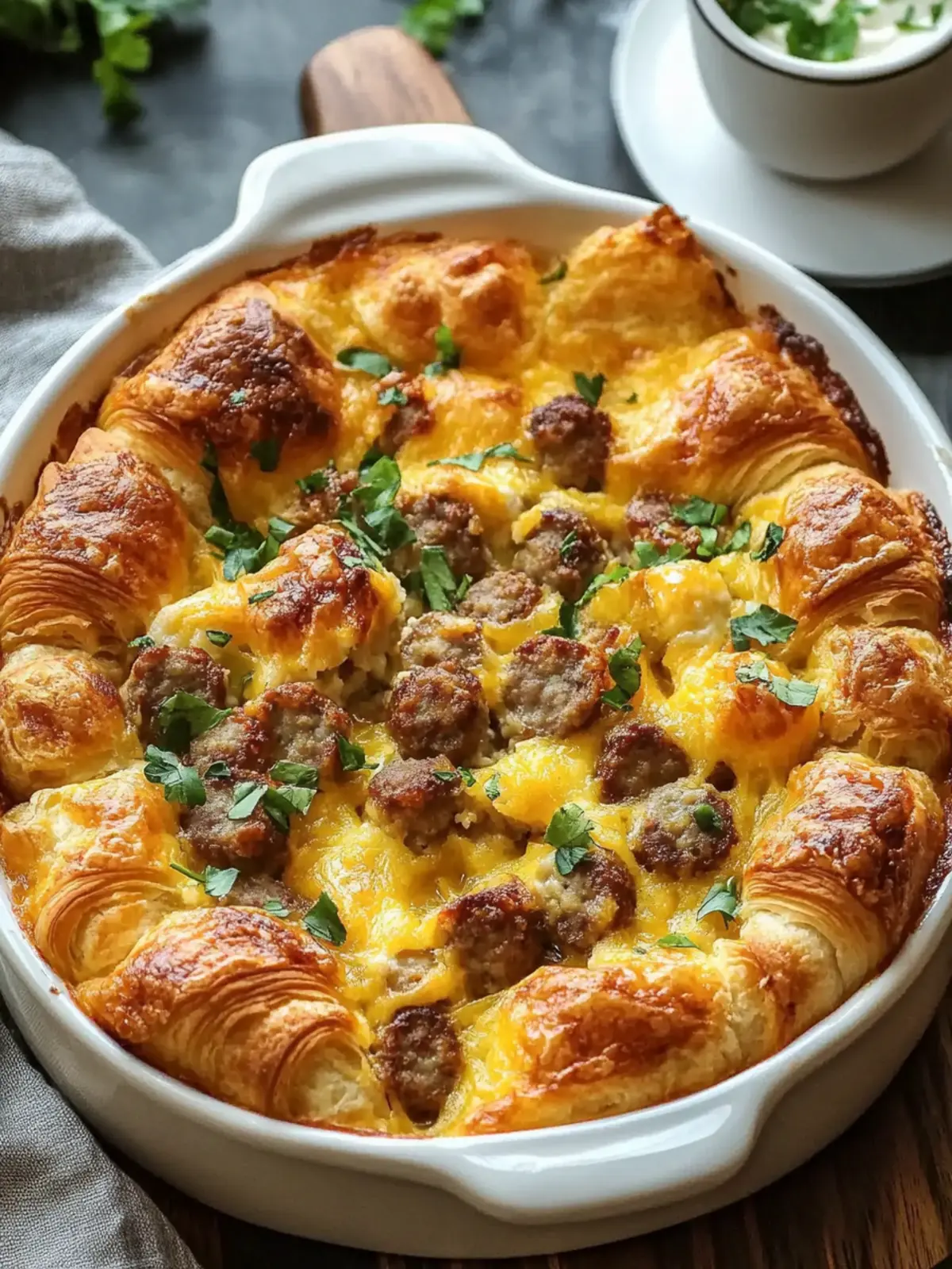 Easy Sausage Croissant Breakfast Casserole for Busy Mornings 3 Easy Sausage Croissant Breakfast Casserole