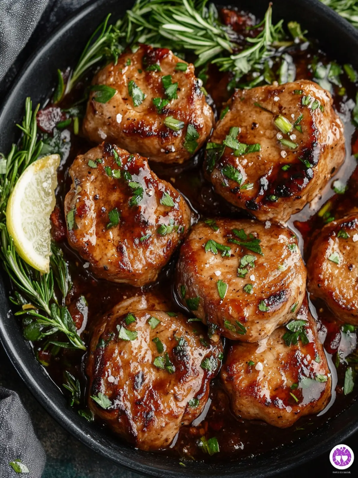 Savory Pork Medallions Smothered in Rich Onion Gravy 4 Pork Medallions