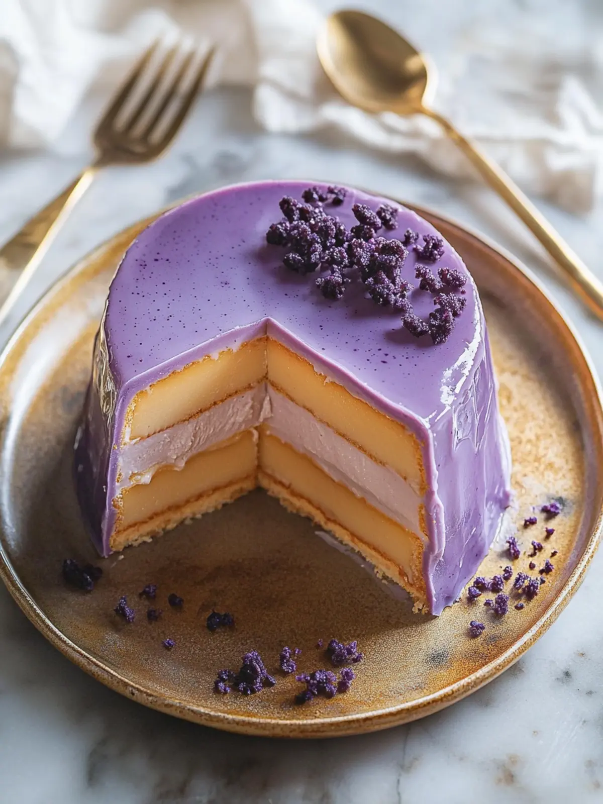 Indulge in Ube Leche Flan Layer Cake for a Sweet Surprise 4 Ube Leche Flan Layer Cake
