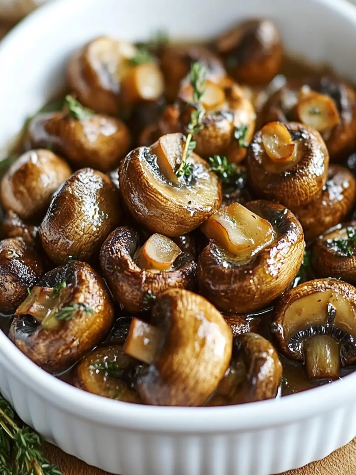Savory Roasted Mushrooms in Browned Butter, Garlic & Thyme Magic 3 Savory Roasted Mushrooms in Browned Butter, Garlic & Thyme Sauce