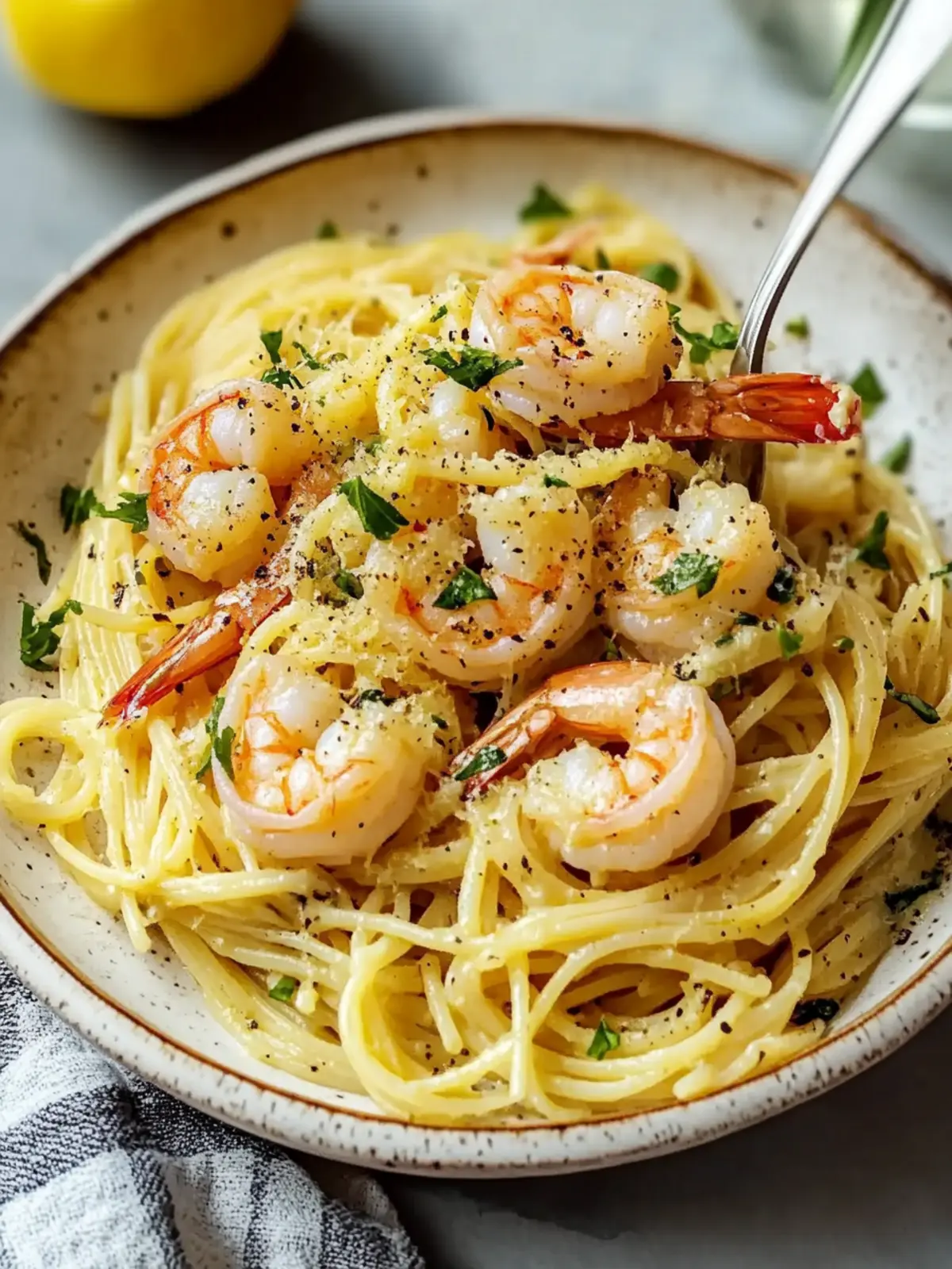 Lemony Shrimp Pasta Olio Aglio: A Quick Flavor Boost! 2 Lemony Shrimp Pasta Olio Aglio