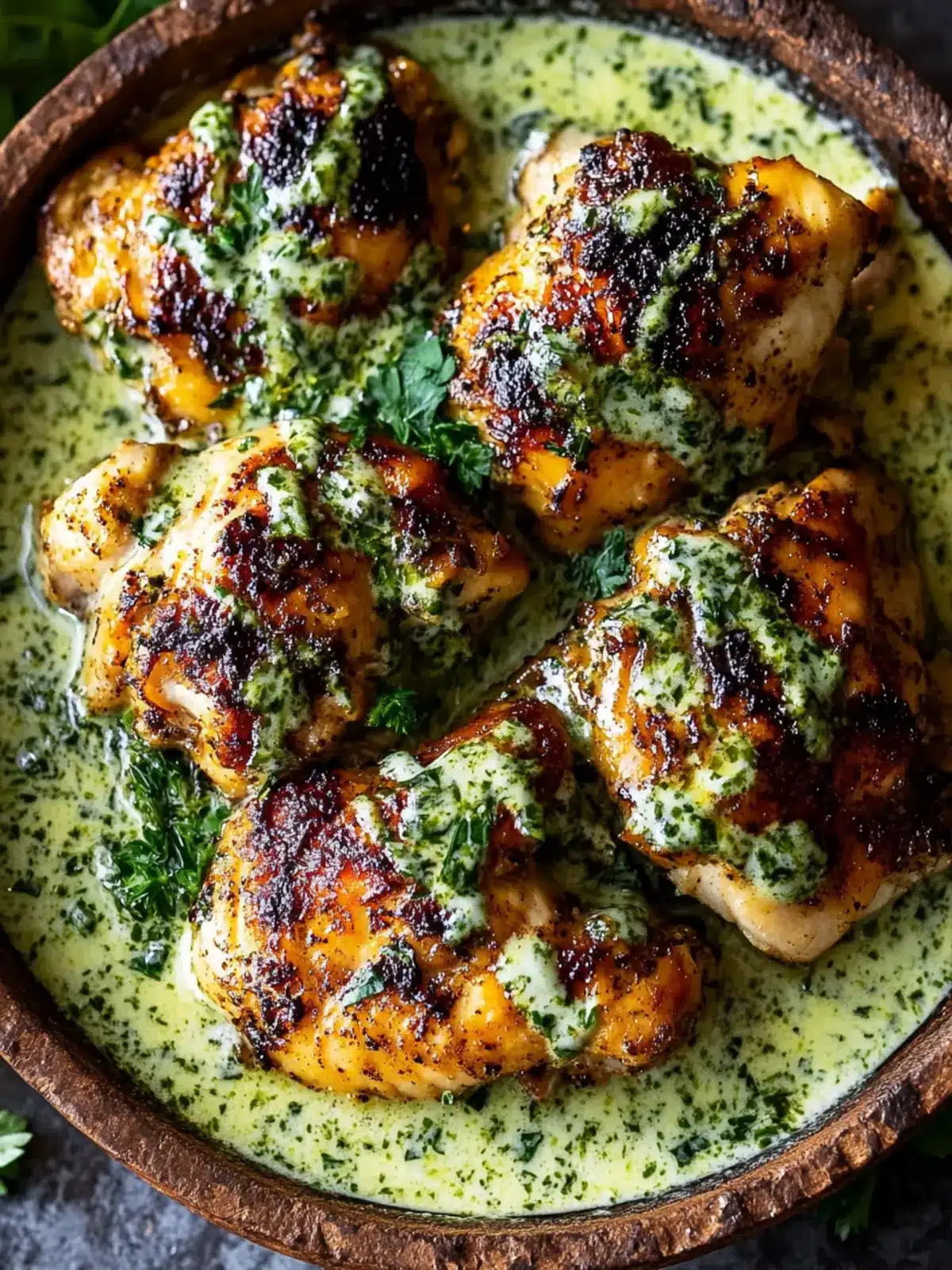 Savory Spiced Baked Chicken with Creamy Green Herb Sauce 3 Spiced Baked Chicken with Creamy Green Herb Sauce