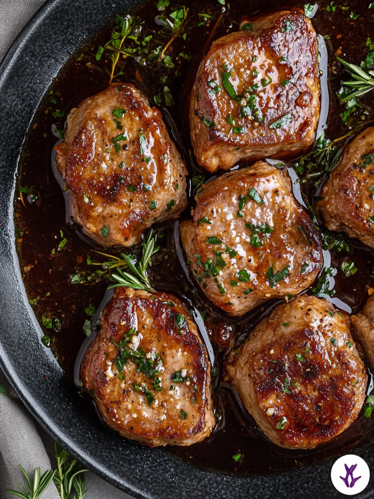 Savory Pork Medallions Smothered in Rich Onion Gravy 2 Pork Medallions