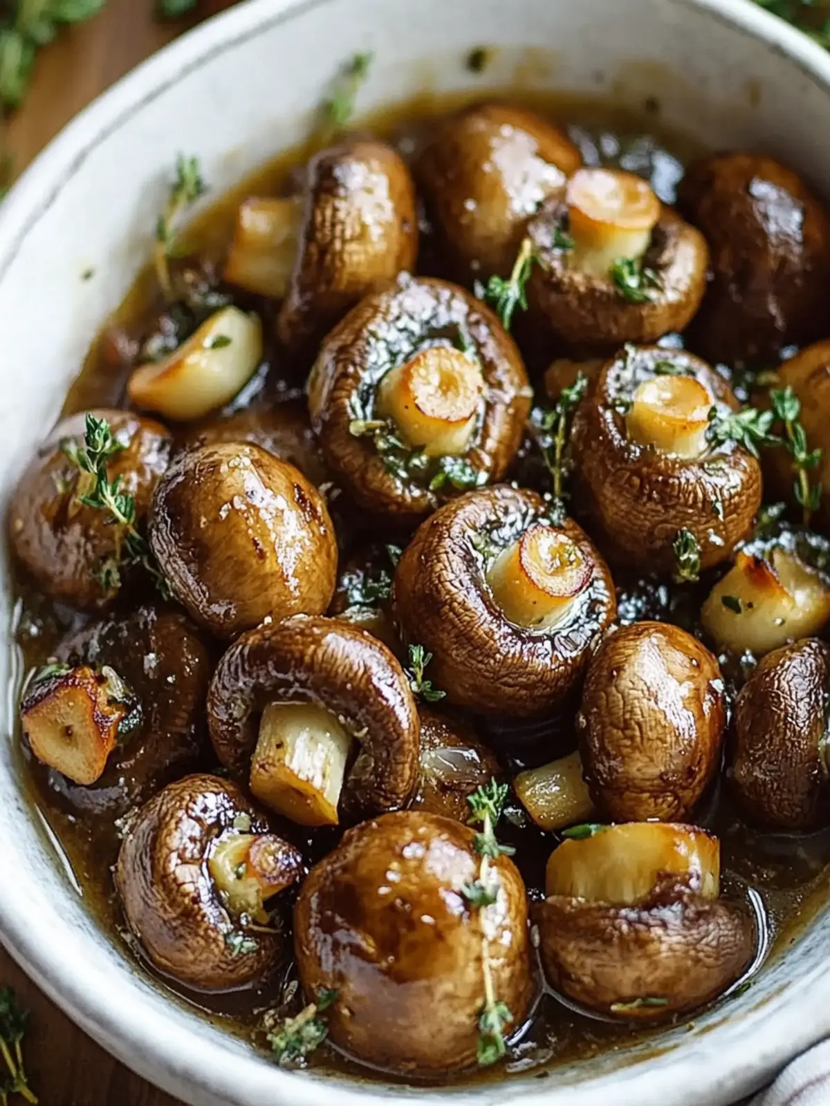 Savory Roasted Mushrooms in Browned Butter, Garlic & Thyme Magic 5 Savory Roasted Mushrooms in Browned Butter, Garlic & Thyme Sauce