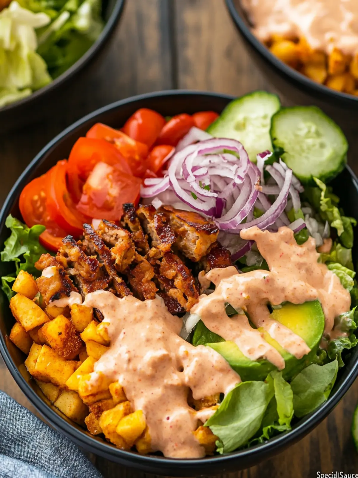 Fully Loaded Burger Bowl with Special Sauce You’ll Crave! 3 Fully Loaded Burger Bowl with “Special Sauce”