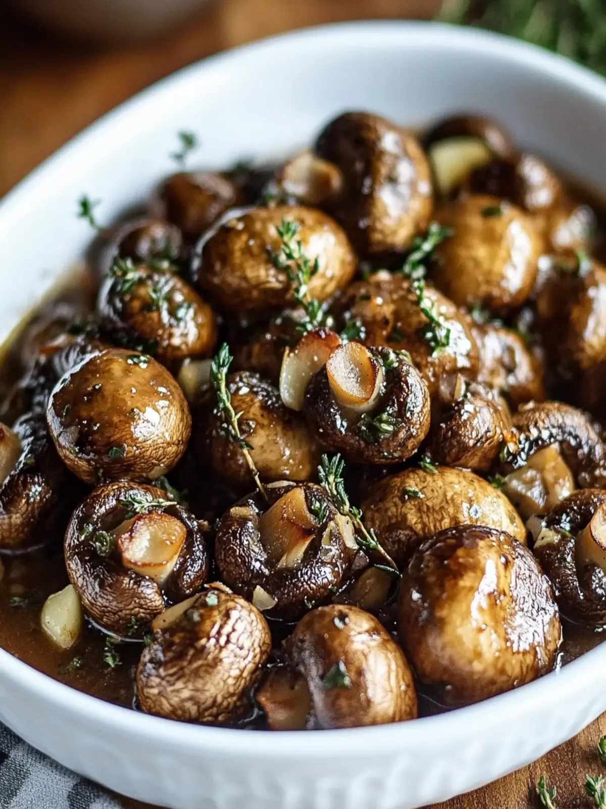 Savory Roasted Mushrooms in Browned Butter, Garlic & Thyme Magic 2 Savory Roasted Mushrooms in Browned Butter, Garlic & Thyme Sauce