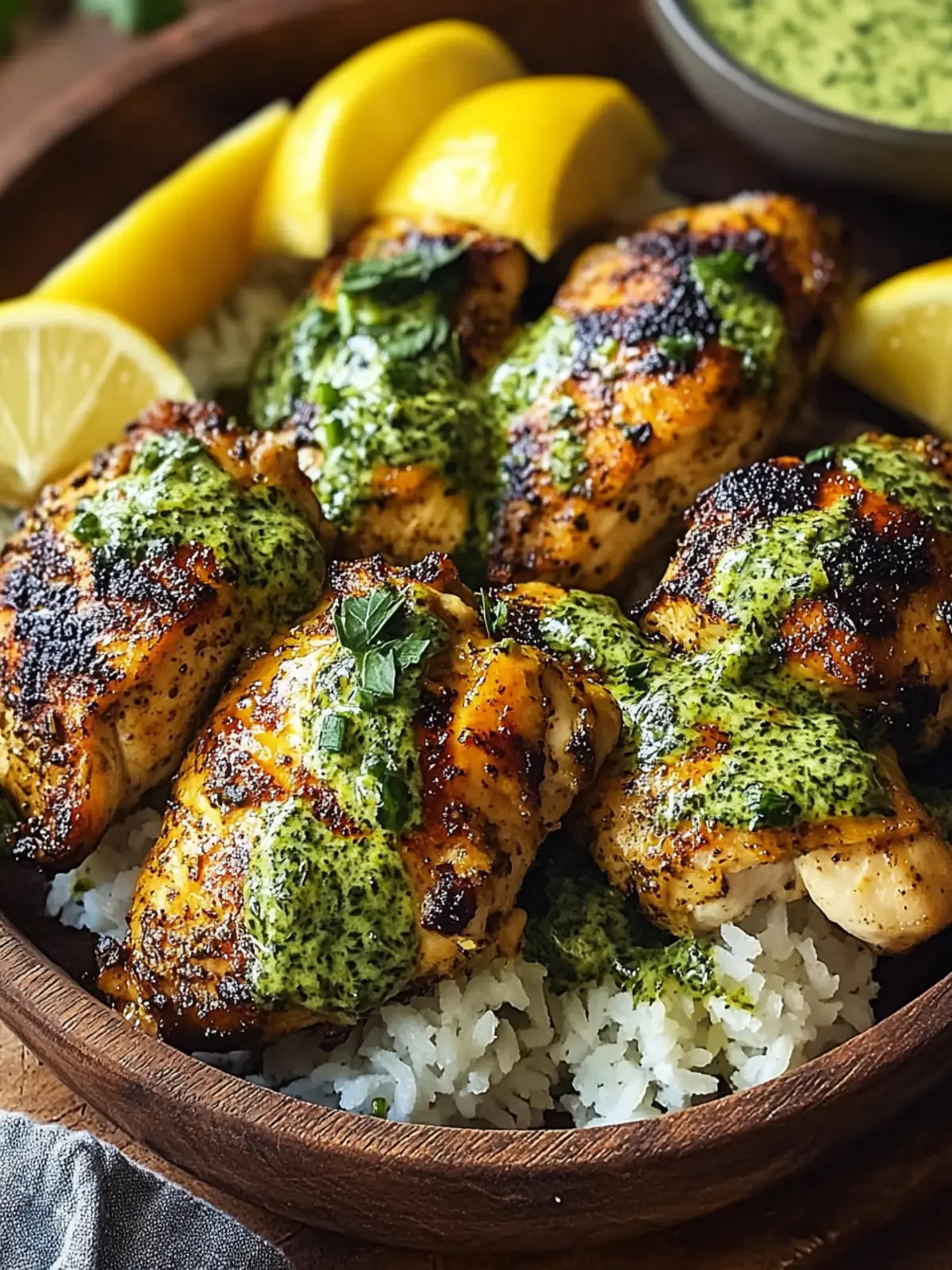 Savory Spiced Baked Chicken with Creamy Green Herb Sauce 5 Spiced Baked Chicken with Creamy Green Herb Sauce