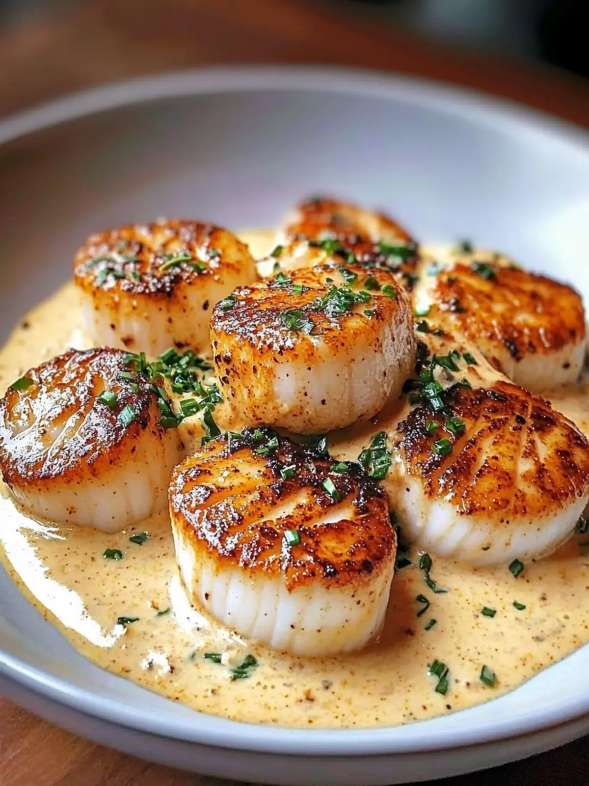 Seared Scallops with Spicy Cajun Cream Sauce in 30 Minutes 3 Seared Scallops with Spicy Cajun Cream Sauce