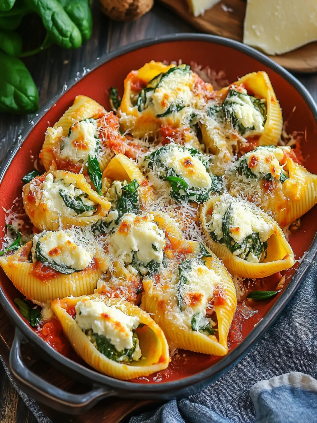 Irresistible Stuffed Pasta Shells with Whipped Cottage Cheese & Spinach 2 Stuffed Pasta Shells (Whipped Cottage Cheese & Spinach)
