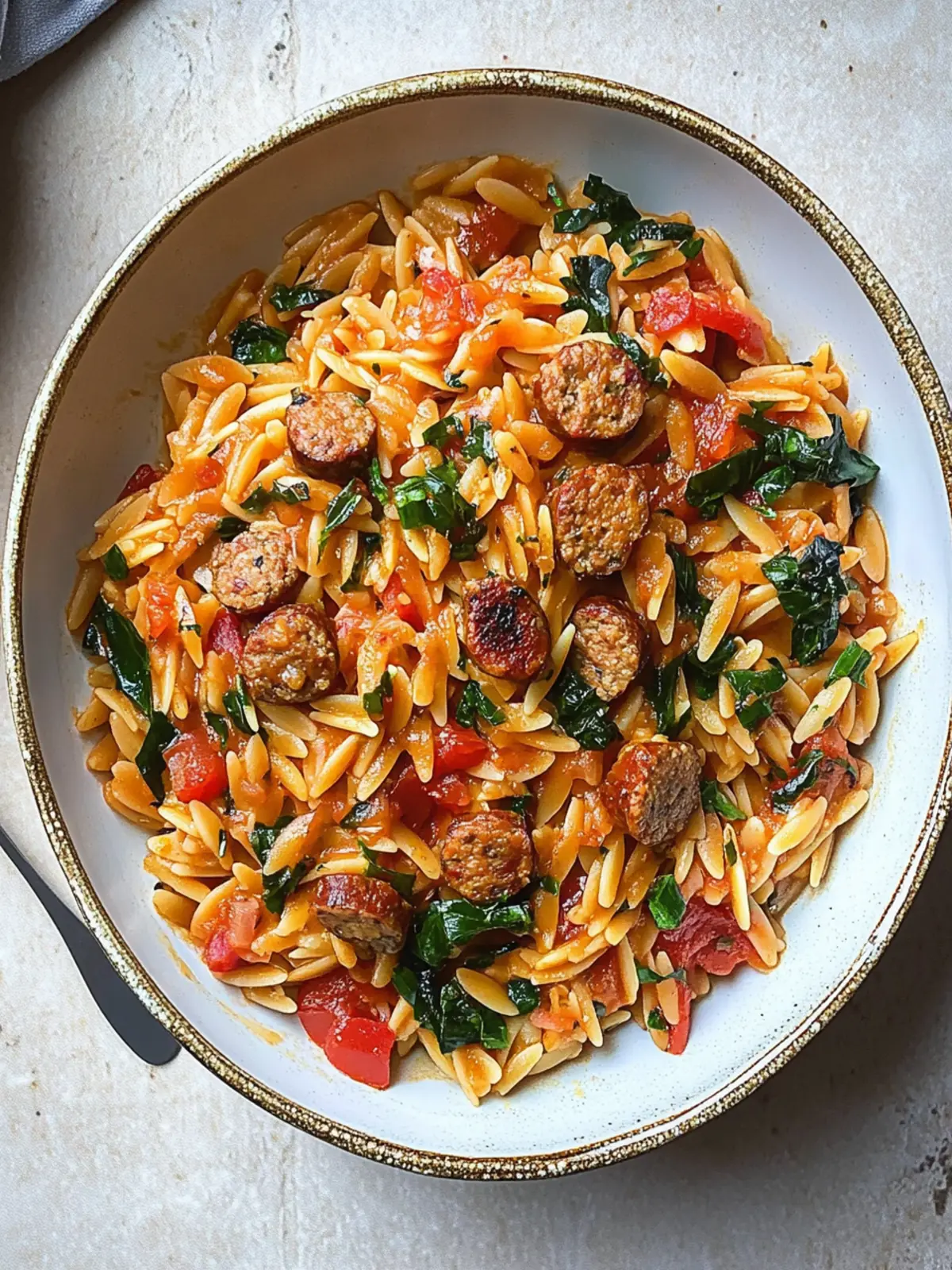 Delicious Vegan Spicy Sausage Orzo for Quick Weeknight Dinners 2 Spicy Sausage Orzo (Vegan)