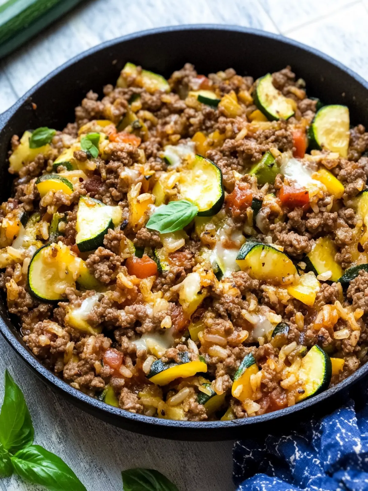 Delicious Ground Beef Zucchini & Rice Skillet Dinner Delight 2 Ground Beef Zucchini & Rice Skillet
