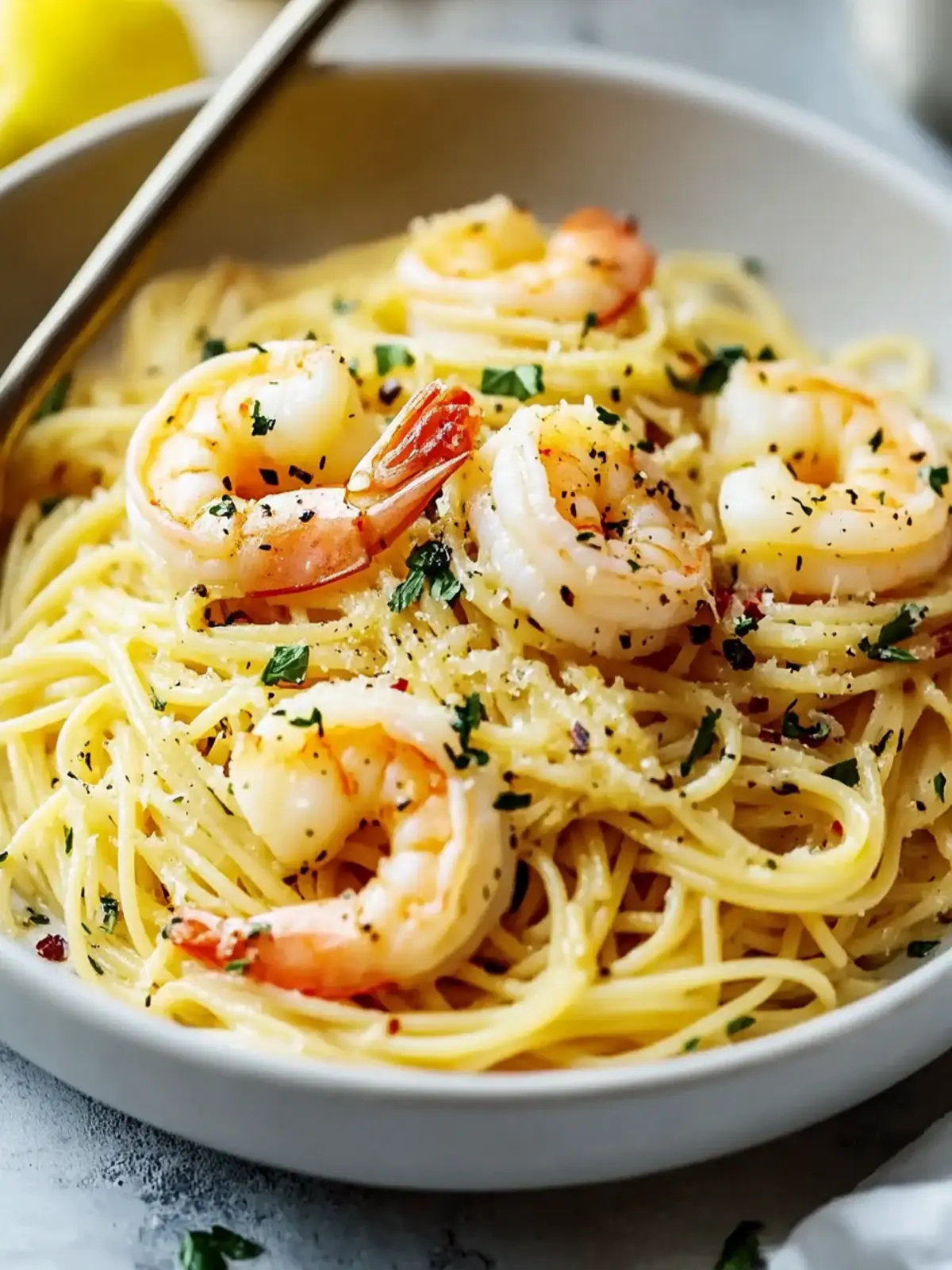 Lemony Shrimp Pasta Olio Aglio: A Quick Flavor Boost! 4 Lemony Shrimp Pasta Olio Aglio