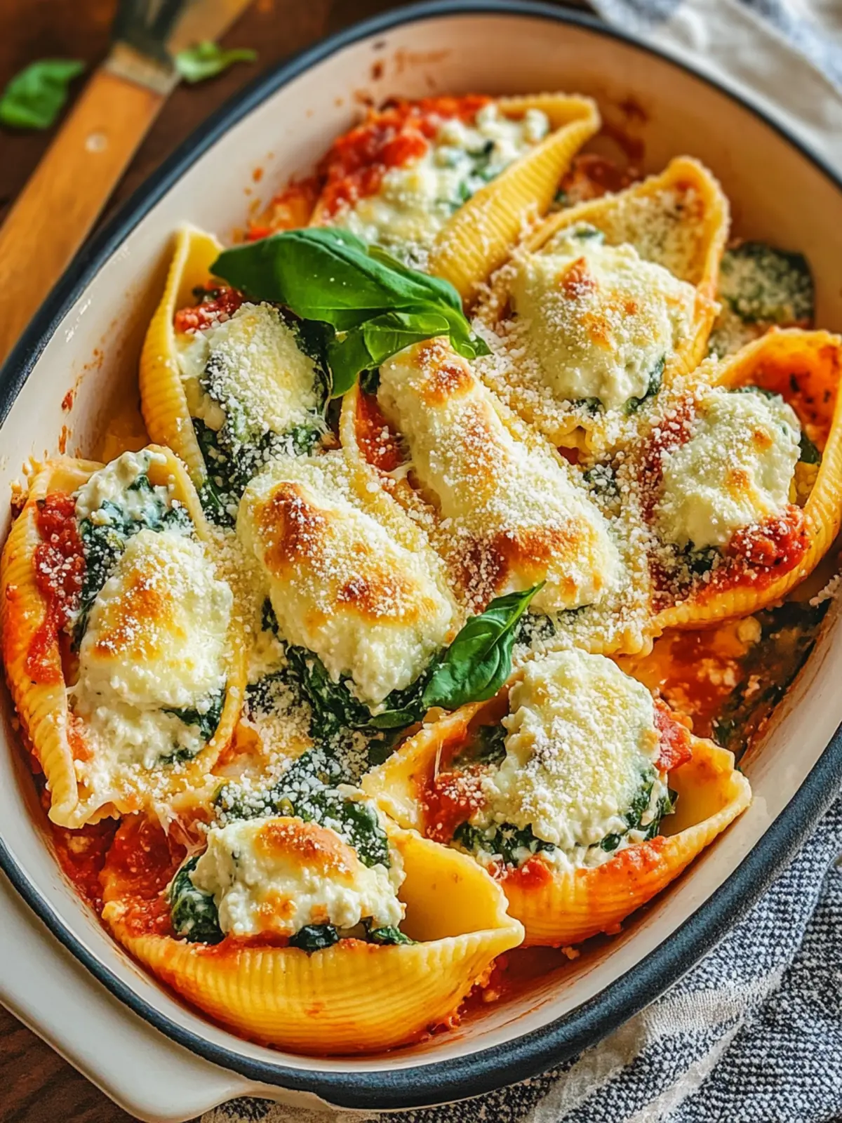 Irresistible Stuffed Pasta Shells with Whipped Cottage Cheese & Spinach 4 Stuffed Pasta Shells (Whipped Cottage Cheese & Spinach)