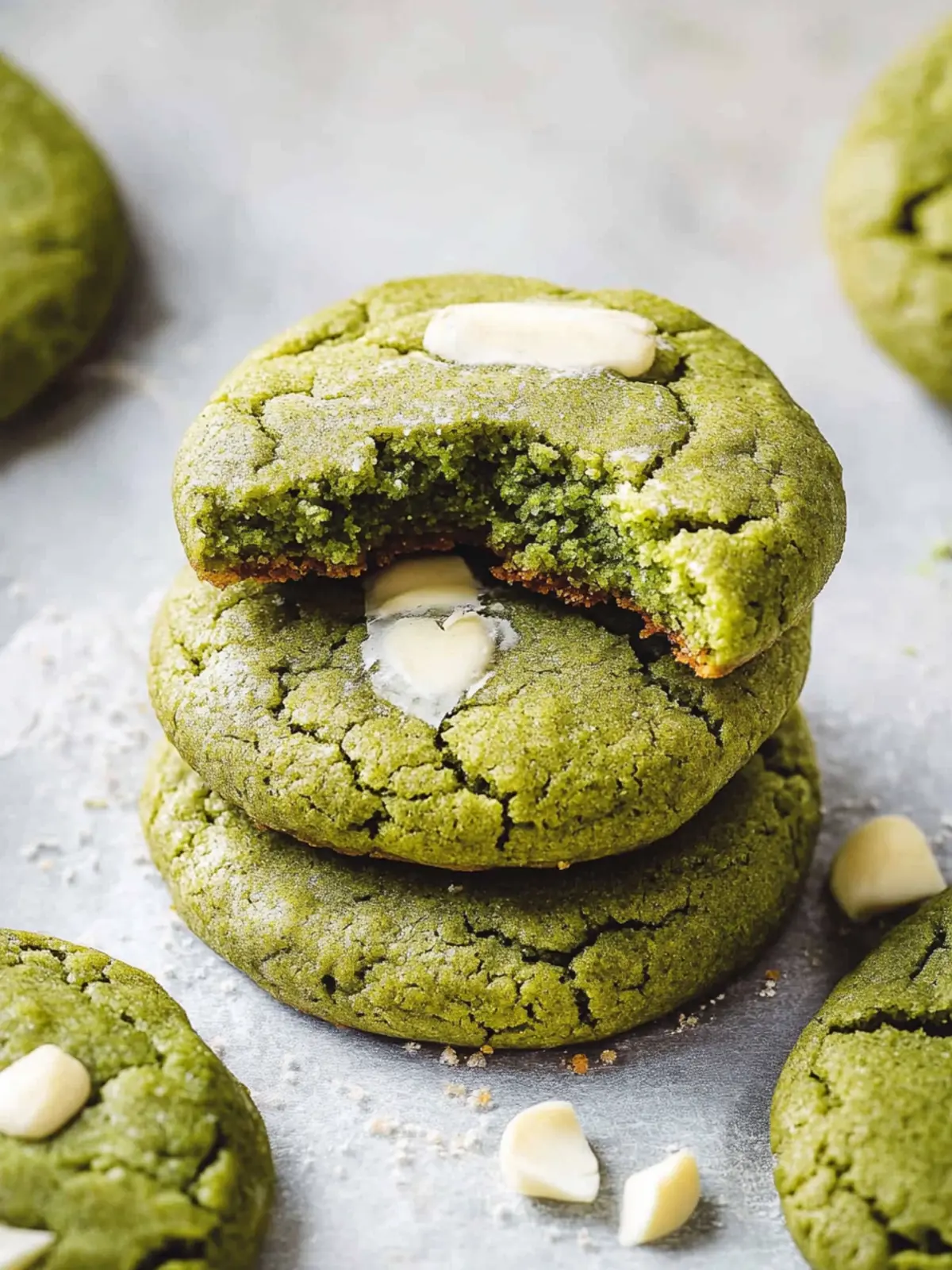 Brown Butter Matcha Cookies with White Chocolate Bliss 4 Matcha Cookies